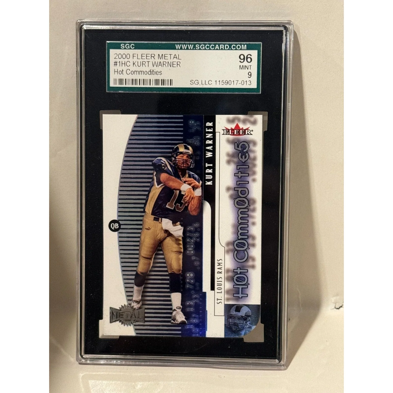 2000 Fleer METAL #1HC Kurt Warner Hot Commodities SGC 96 MINT
