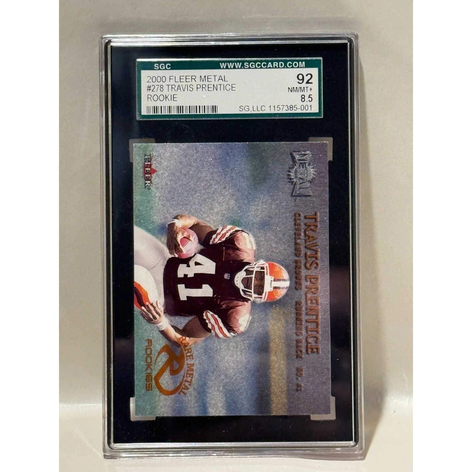 2000 Fleer Metal NFL #278 Travis Prentice Rookie SGC 92 NM/NM+