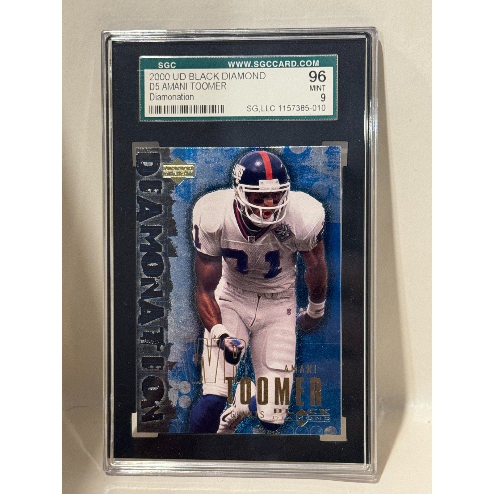 2000 Upper Deck Black Diamond #D5 Amani Toomer SGC 96 MINT Diamonation