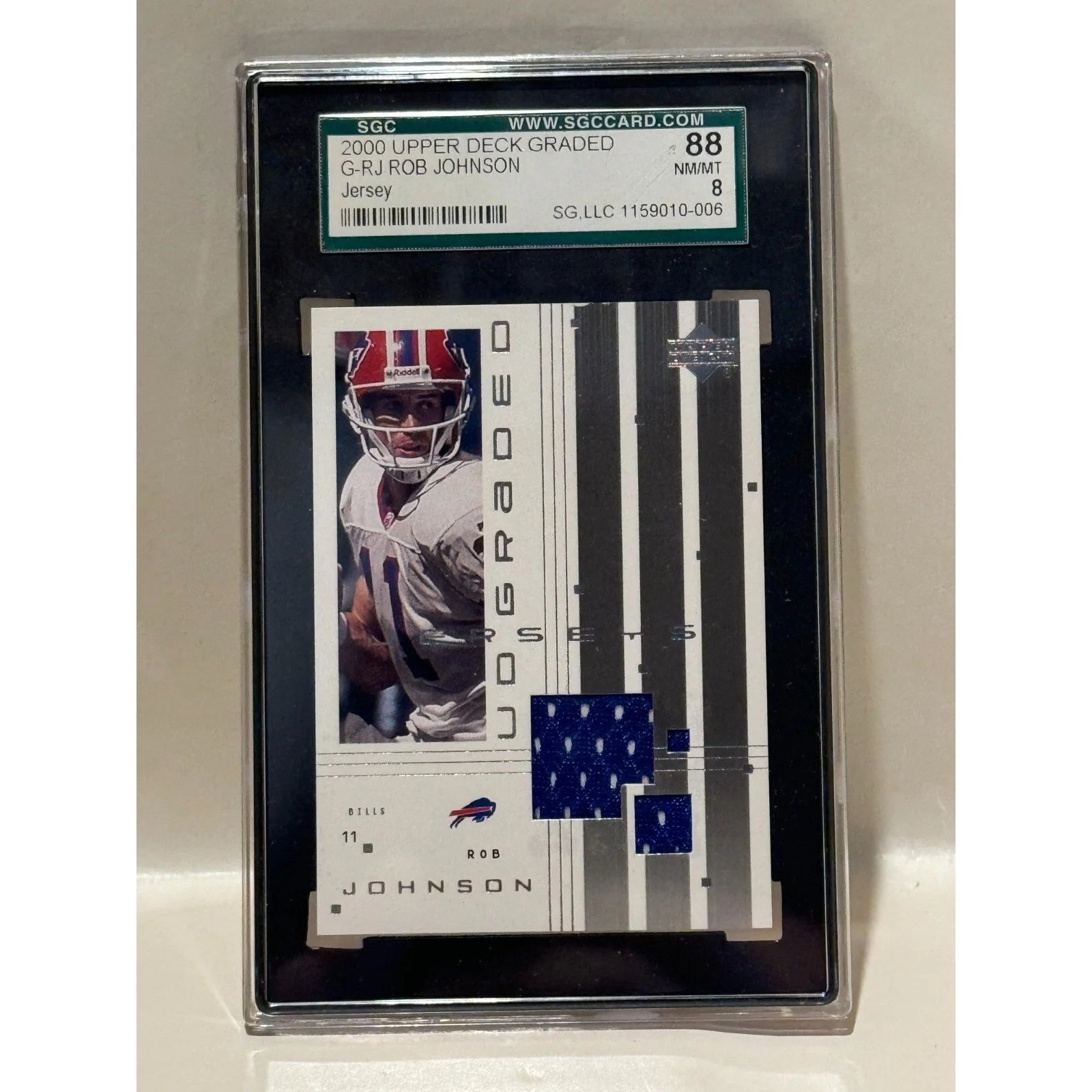 2000 Upper Deck Graded G-RJ Rob Johnson Jersey Patch SGC NM/MT