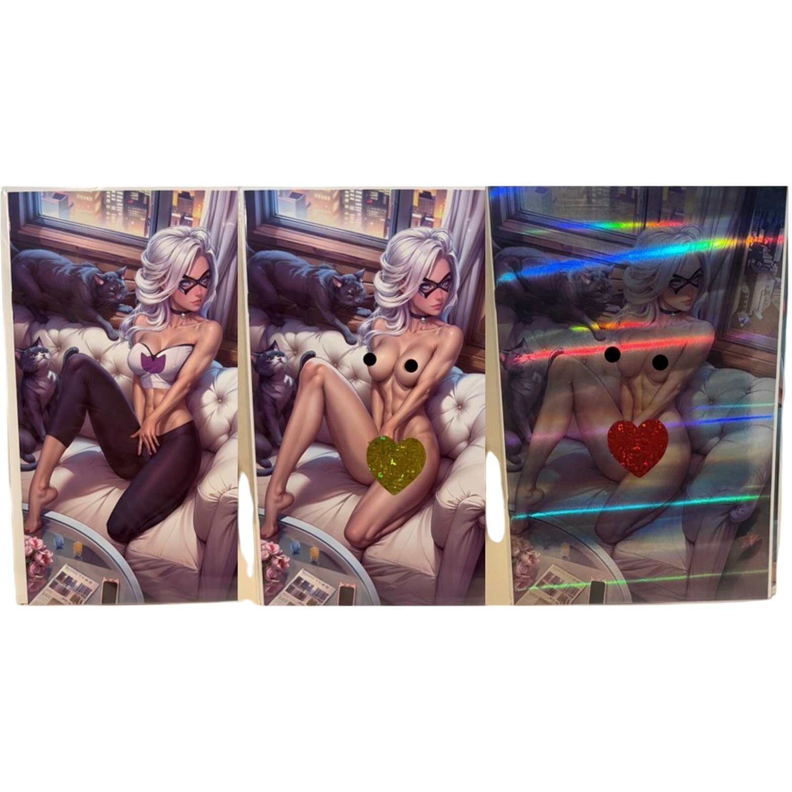 AA Comics Multiverse Saga #1 Black Cat Nice, Naughty and Naughty Foil!