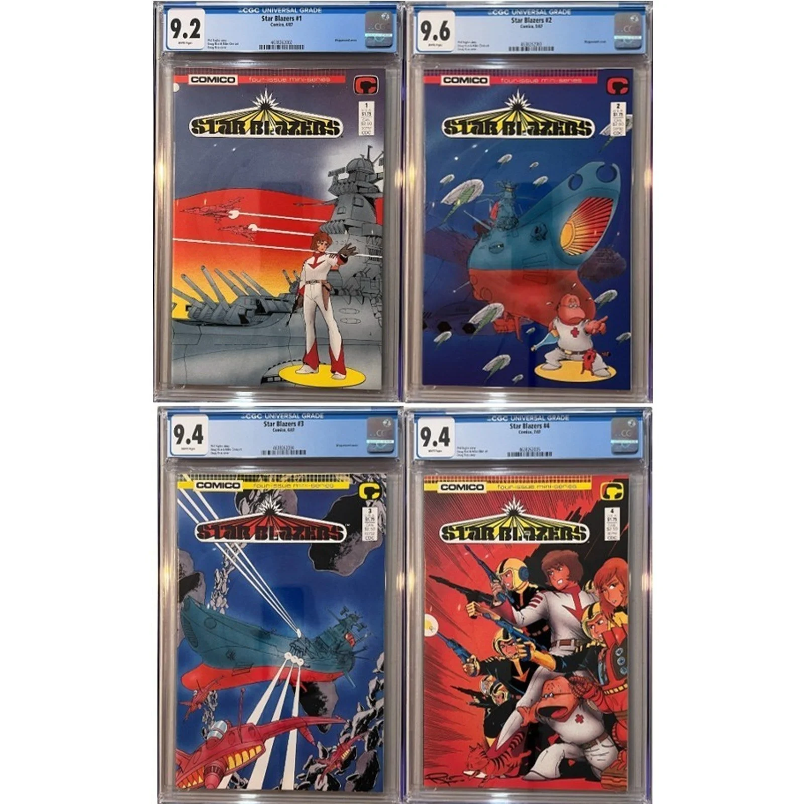 Comico Star Blazers #1-4 CGC 9.2 - 9.6 (1987) Complete 4 Issue Set!