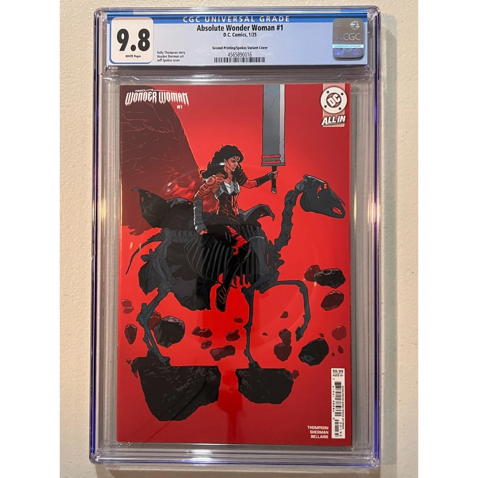 D.C. Comics Absolute Wonder Woman #1 CGC 9.8 (2025) 2nd Printing Spokes Variant