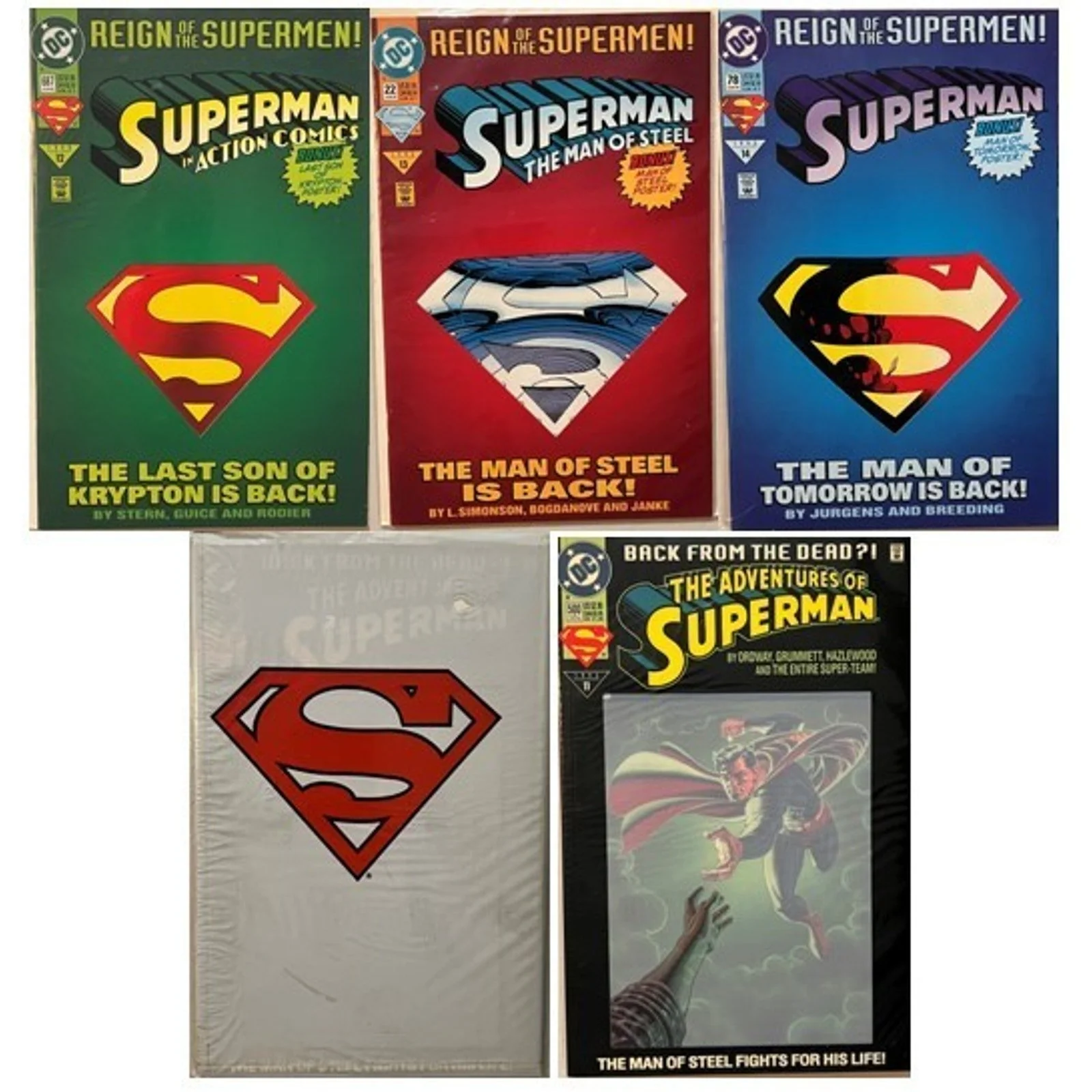 D.C. Comics Action #687, Adventure #500, Man of Steel #22 & Superman #78 (1993)