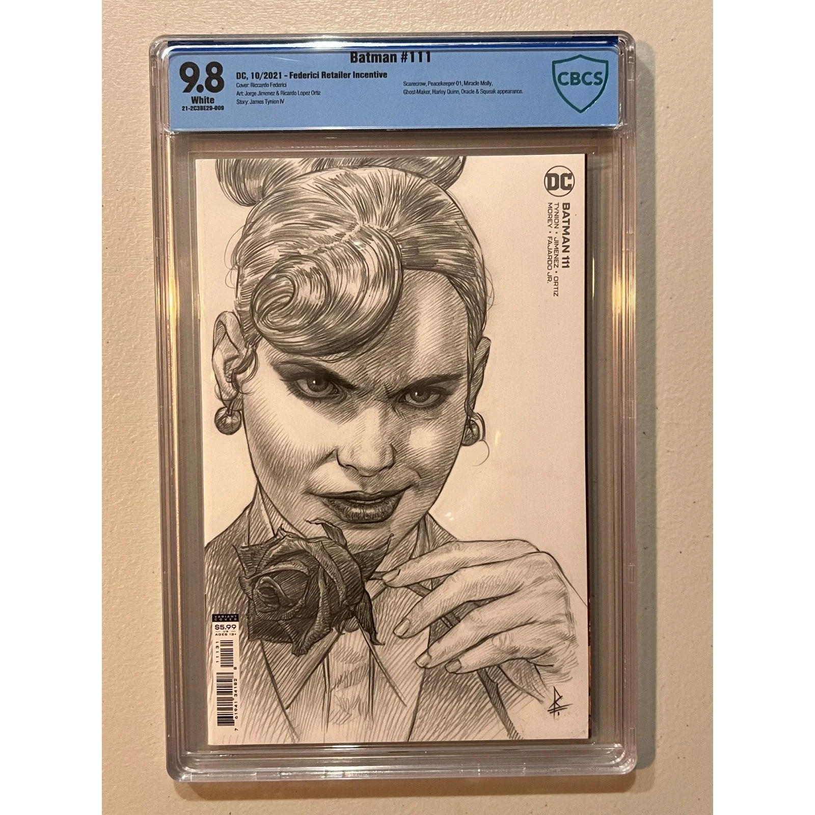 D.C. Comics Batman #111 CBCS 9.8 (2021) Federici Sketch Variant