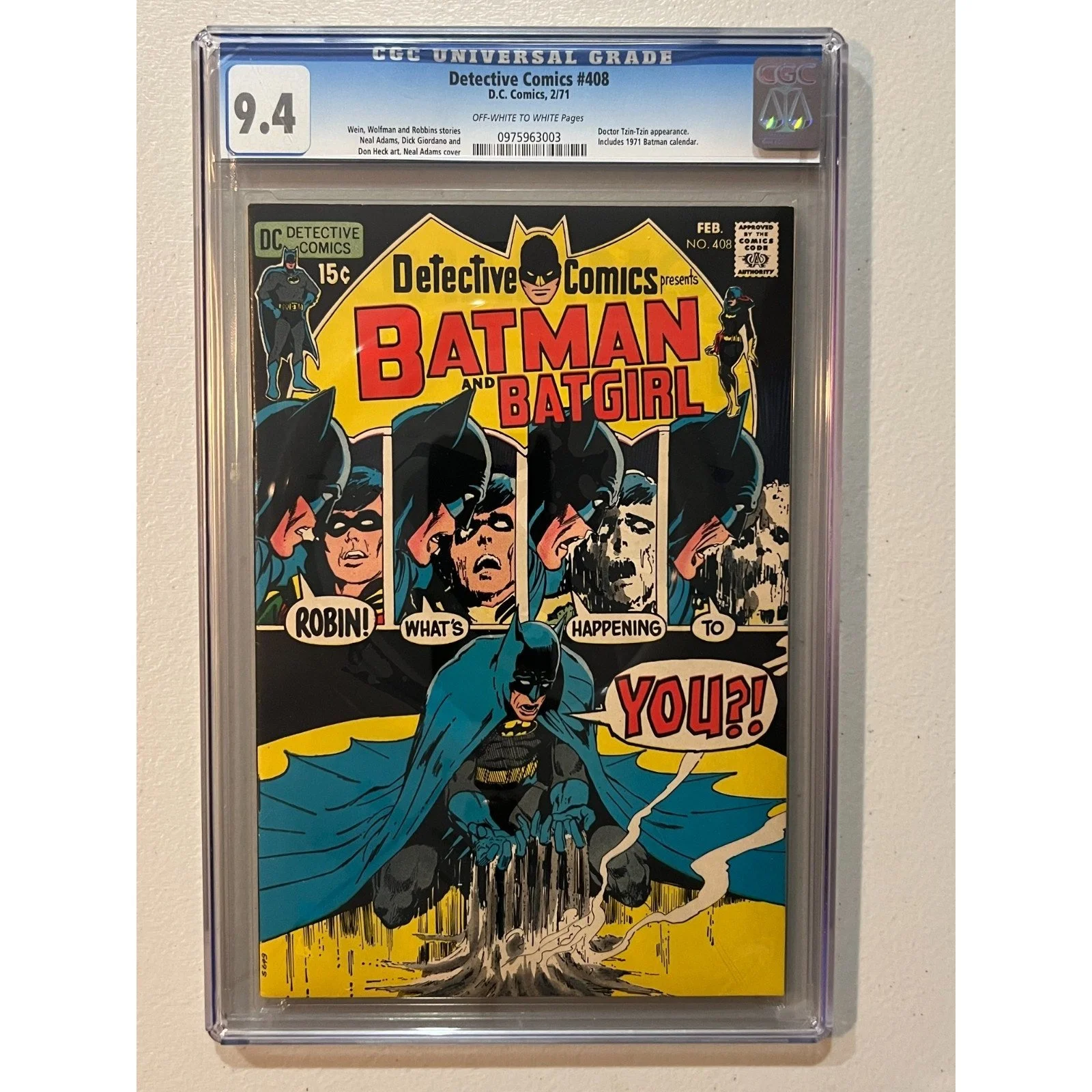 D.C. Comics Detective Comics #408CGC 9.4 (1971) Adams Cover!