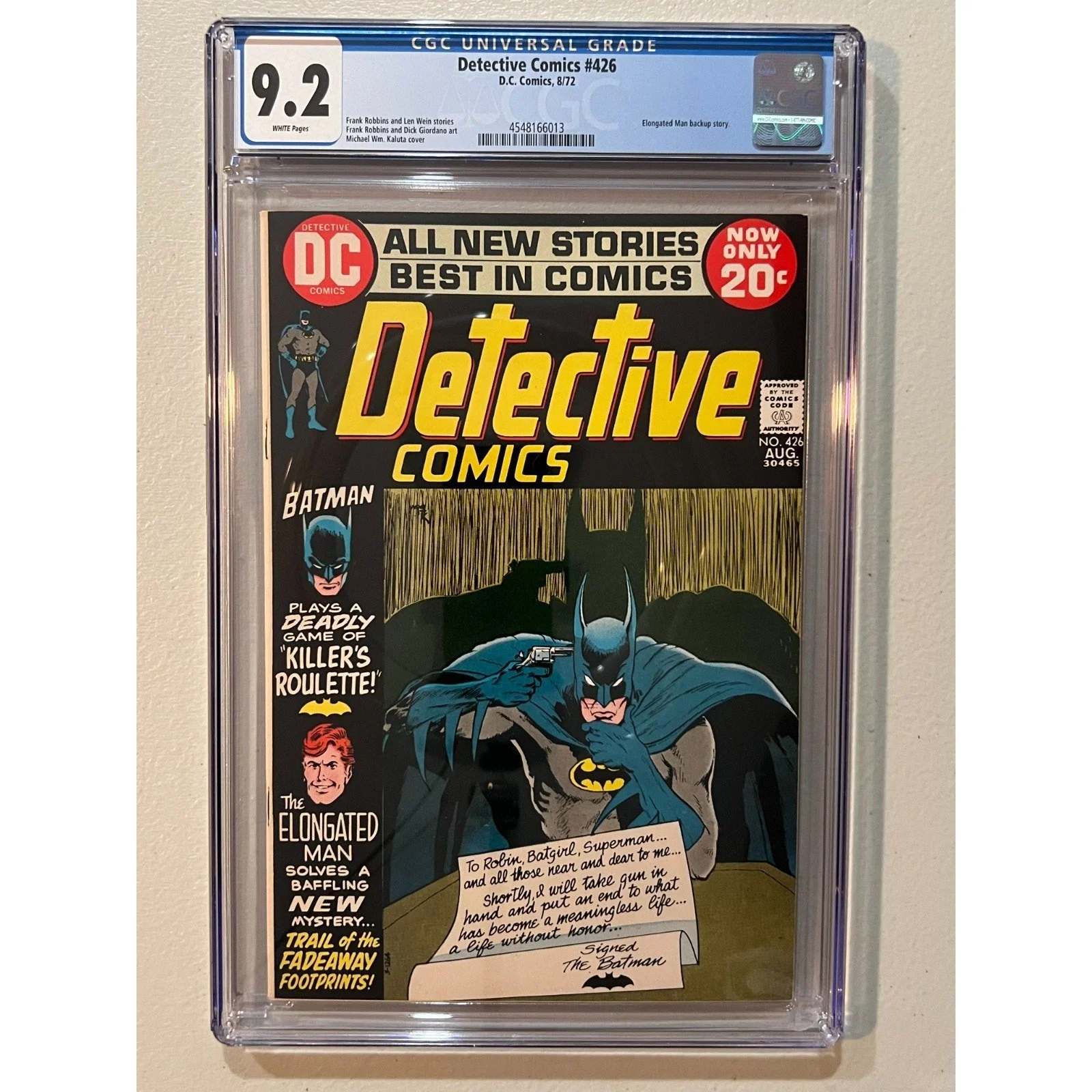 D.C. Comics Detective Comics #426 CGC 9.2 (1972)