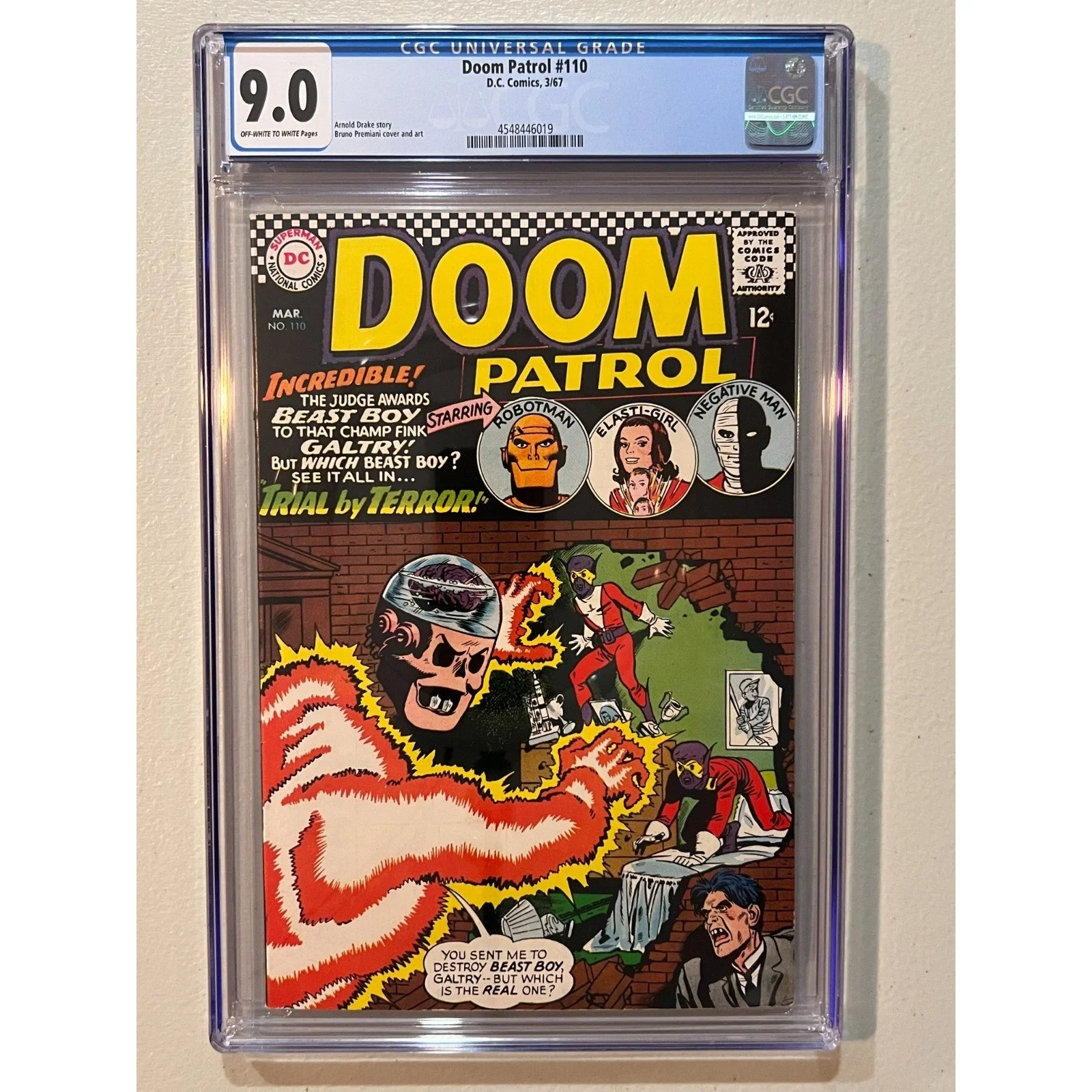 D.C. Comics Doom Patrol #110 CGC 9.0 (1967)