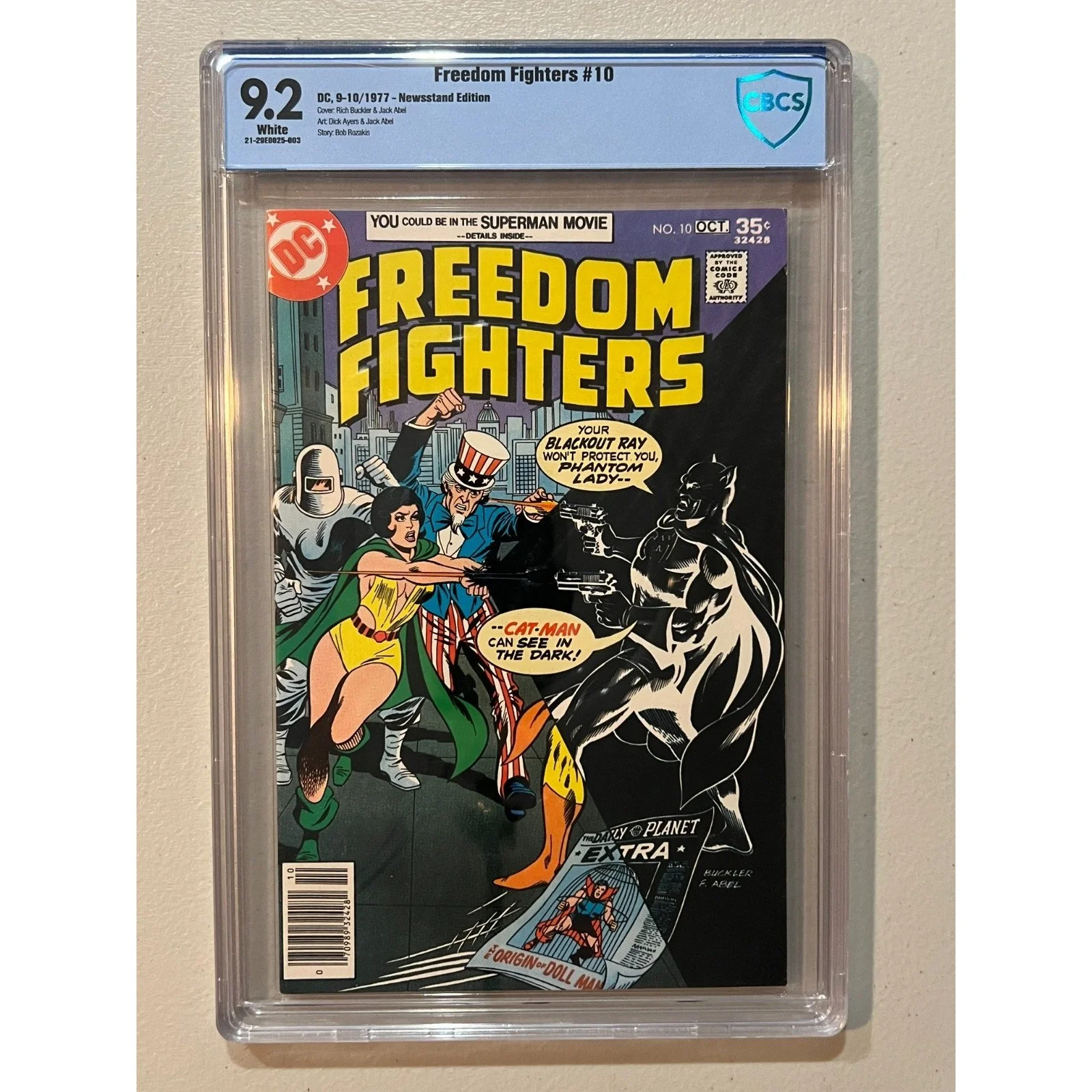 D.C. Comics Freedom Fighters #10 CBCS 9.2 (1976) Origin of Doll Man