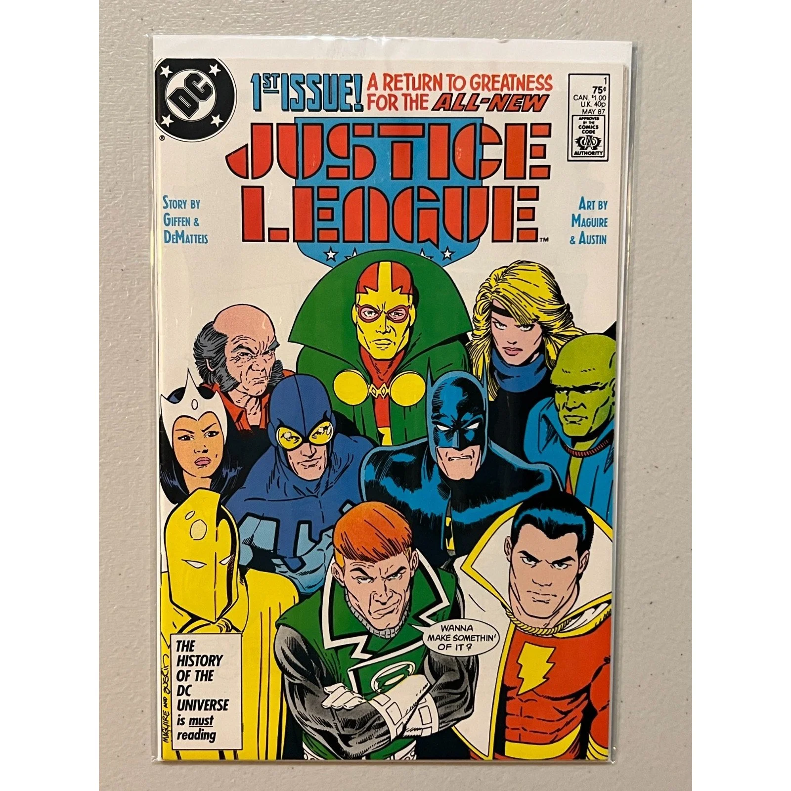 D.C. Comics Justice League #1 (1987) 1st app. of Maxwell Lord! High Grade!