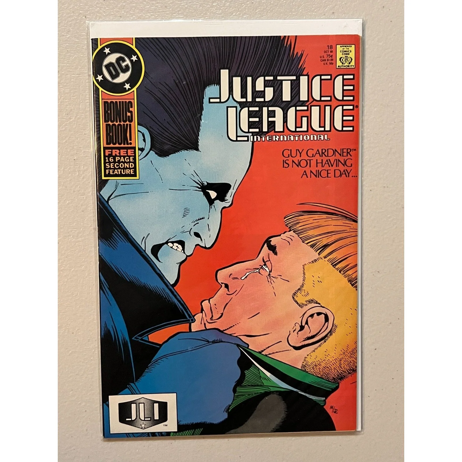 D.C. Comics Justice League International #18 (1988) Lobo vs. Guy! High Grade!