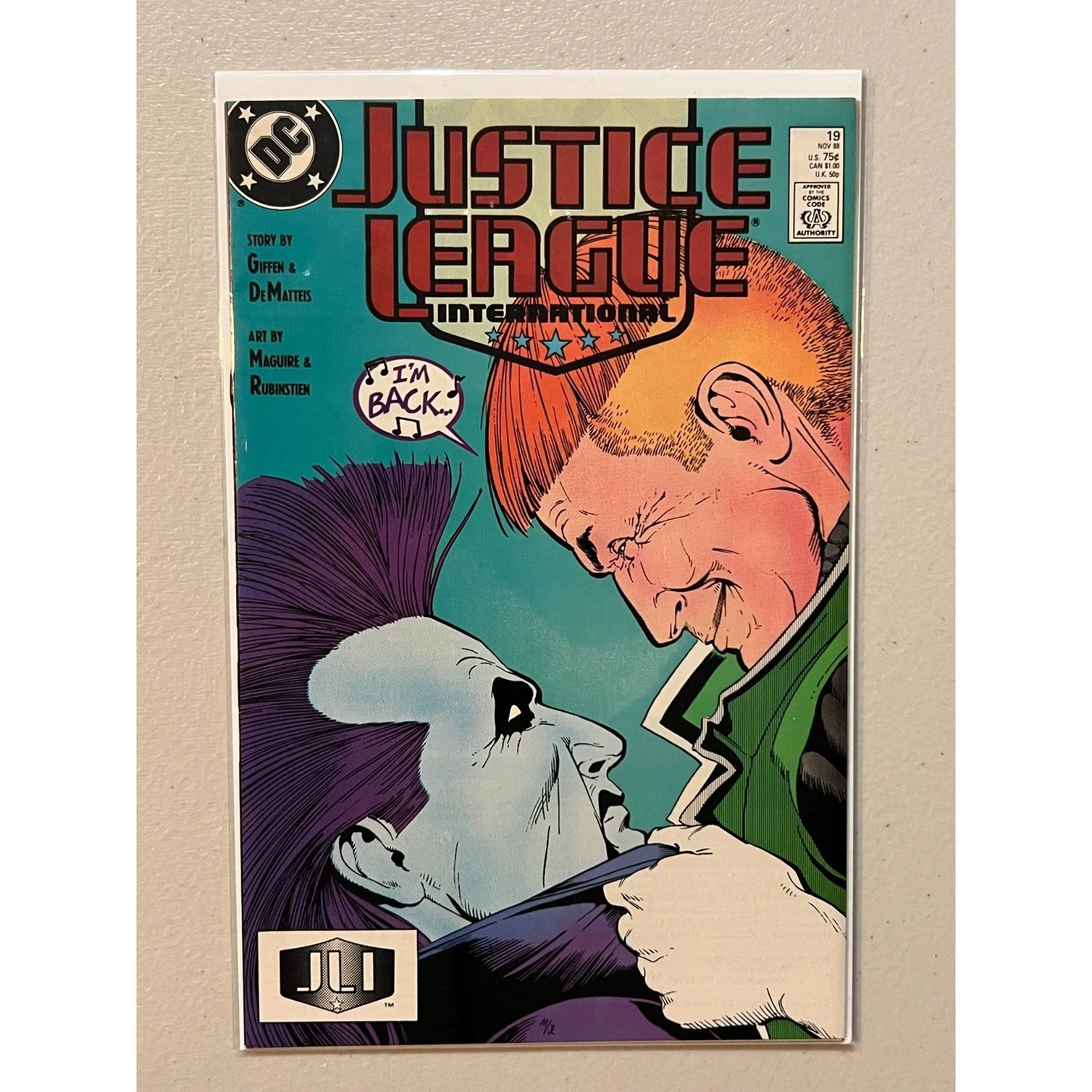 D.C. Comics Justice League International #19 (1988) Guy vs. Lobo! High Grade!