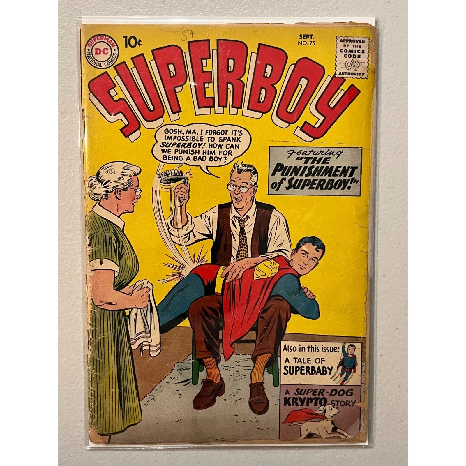 D.C. Comics Superboy #75 (1959) Silver Age Spanking! Low Grade!