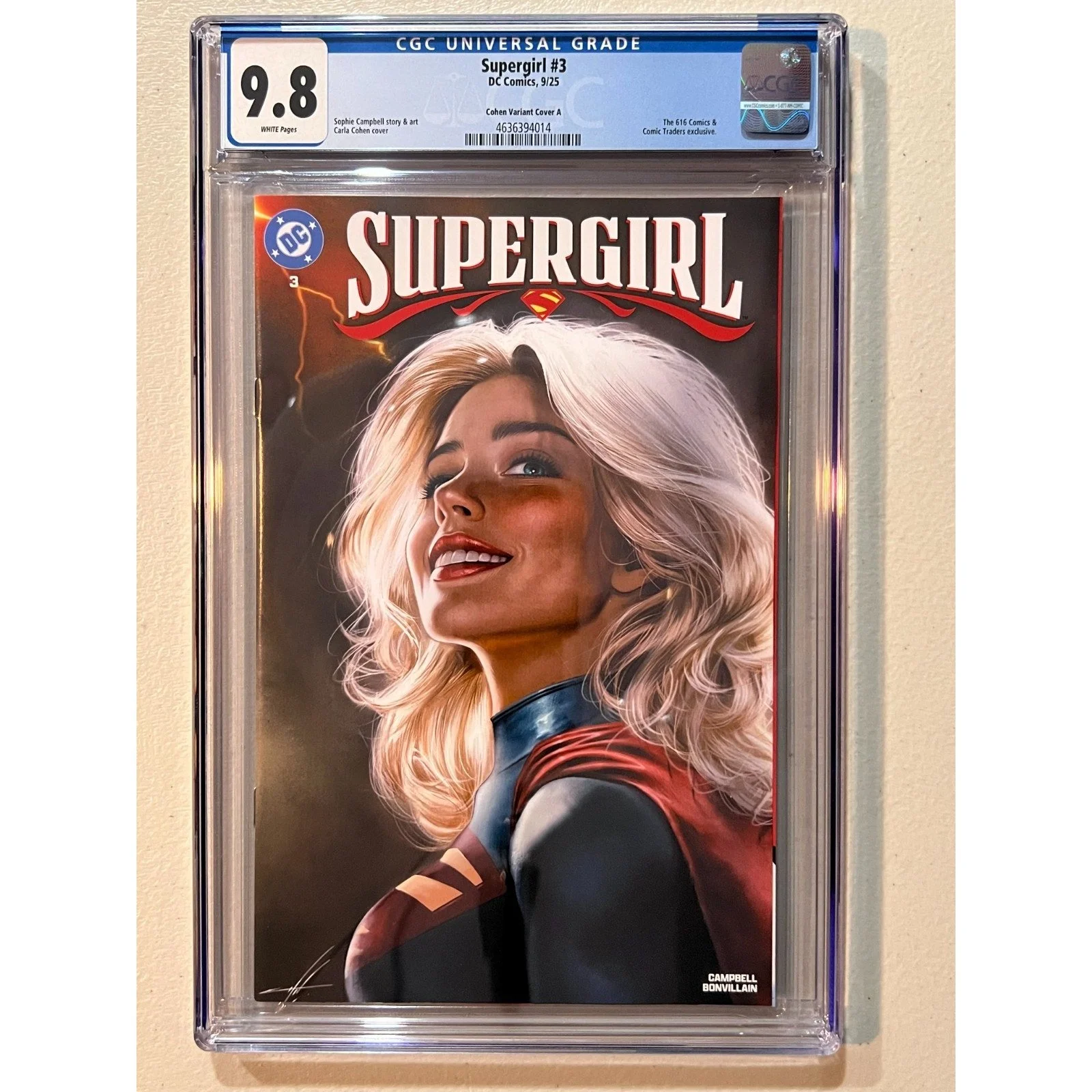 D.C. Comics SUPERGIRL #3 CGC 9.8 (2025) Cohen Variant Cover A