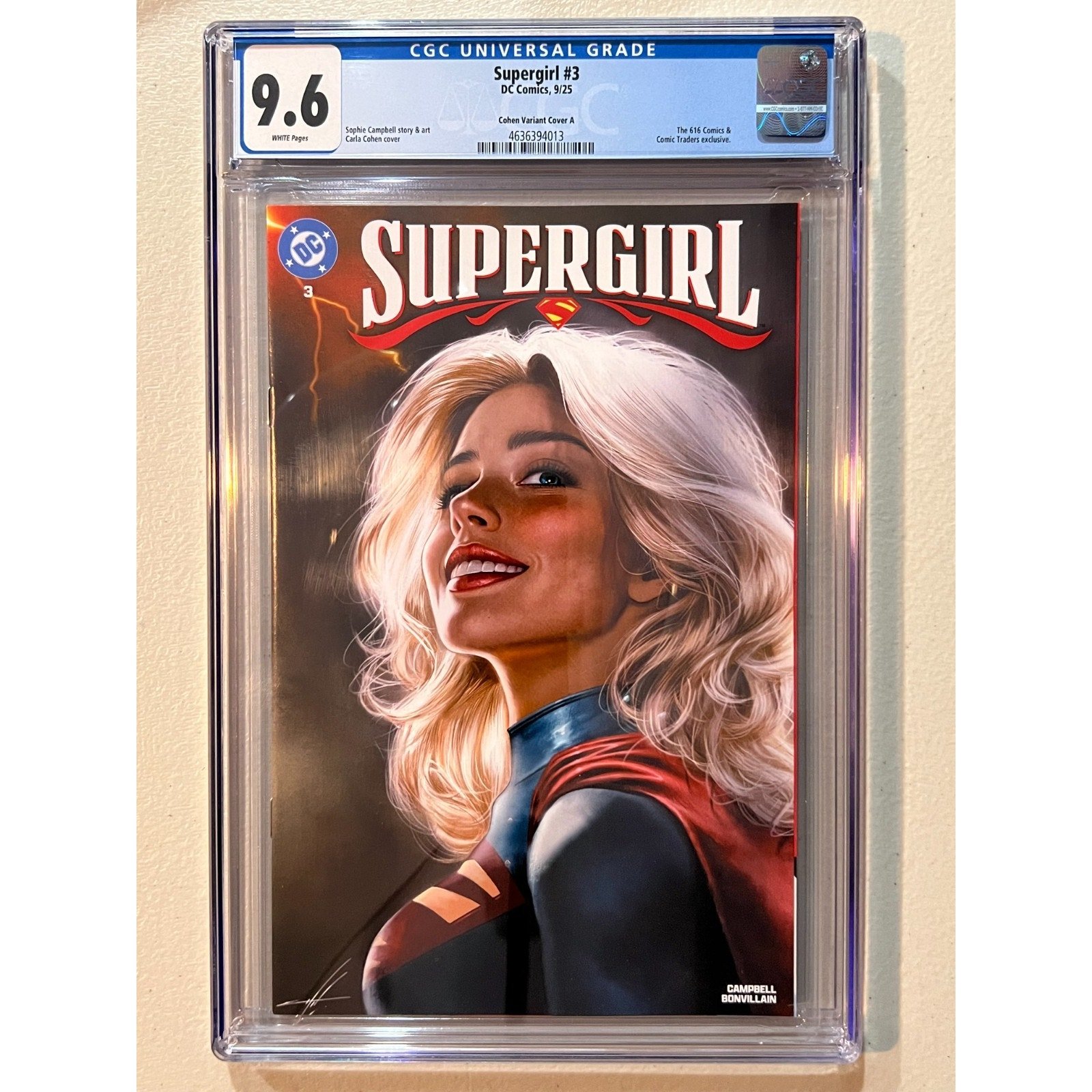 D.C. Comics SUPERGIRL #3 CGC 9.8 (2025) Cohen Variant Cover B