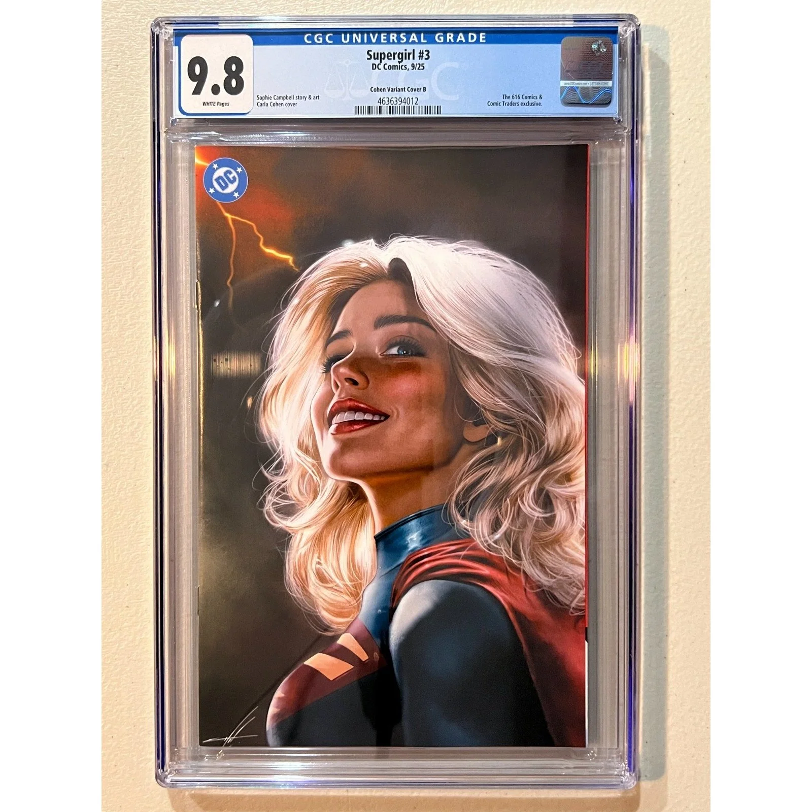 D.C. Comics SUPERGIRL #3 CGC 9.8 (2025) Cohen Variant Cover B "Virgin"