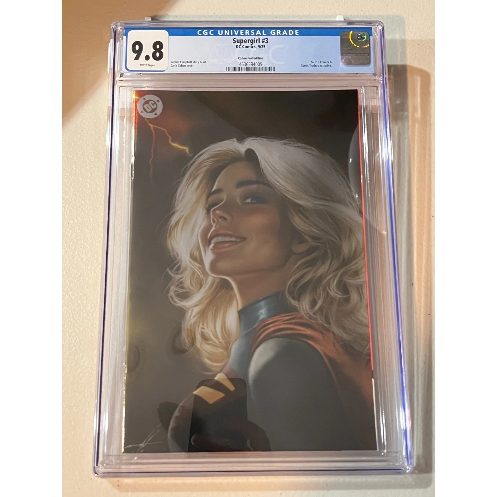 D.C. Comics SUPERGIRL #3 CGC 9.8 (2025) Cohen Variant Cover B "Virgin" FOIL!
