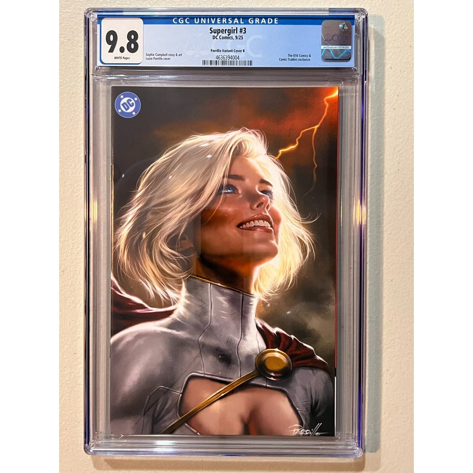 D.C. Comics SUPERGIRL #3 CGC 9.8 (2025) Parrillo Variant Cover B "Virgin"
