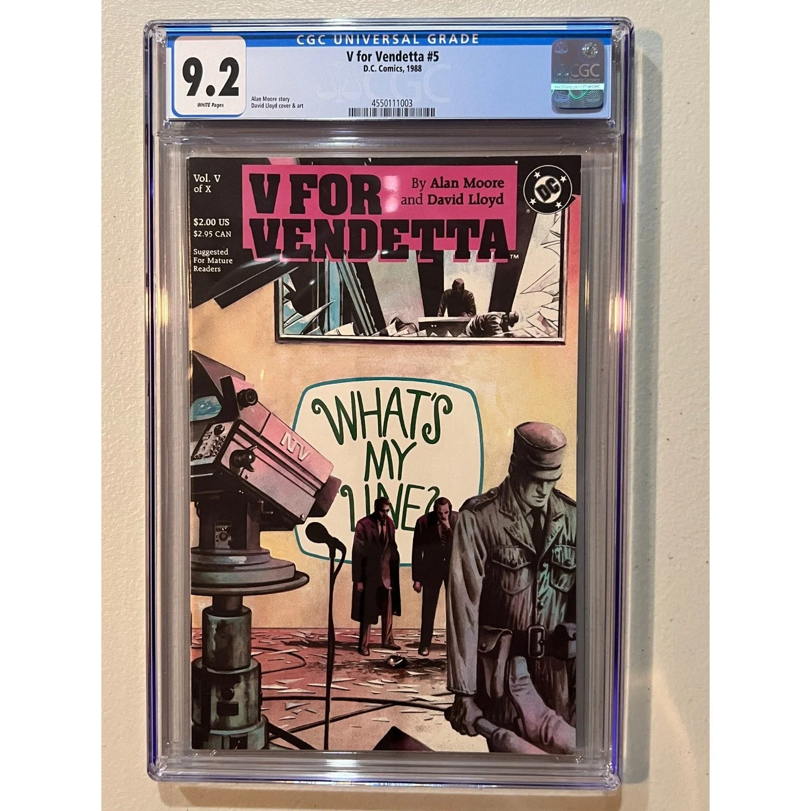D.C. Comics V For Vendetta #5 CGC 9.2 (1988)
