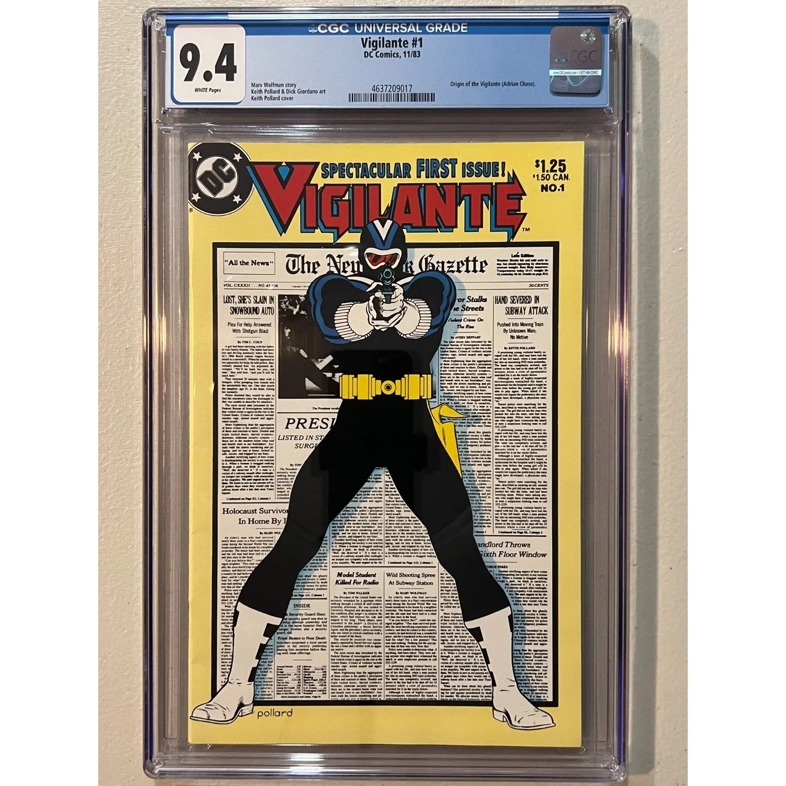 D.C. Comics VIGILANTE #1 CGC 9.4 (1983) Origin of the Vigilante!