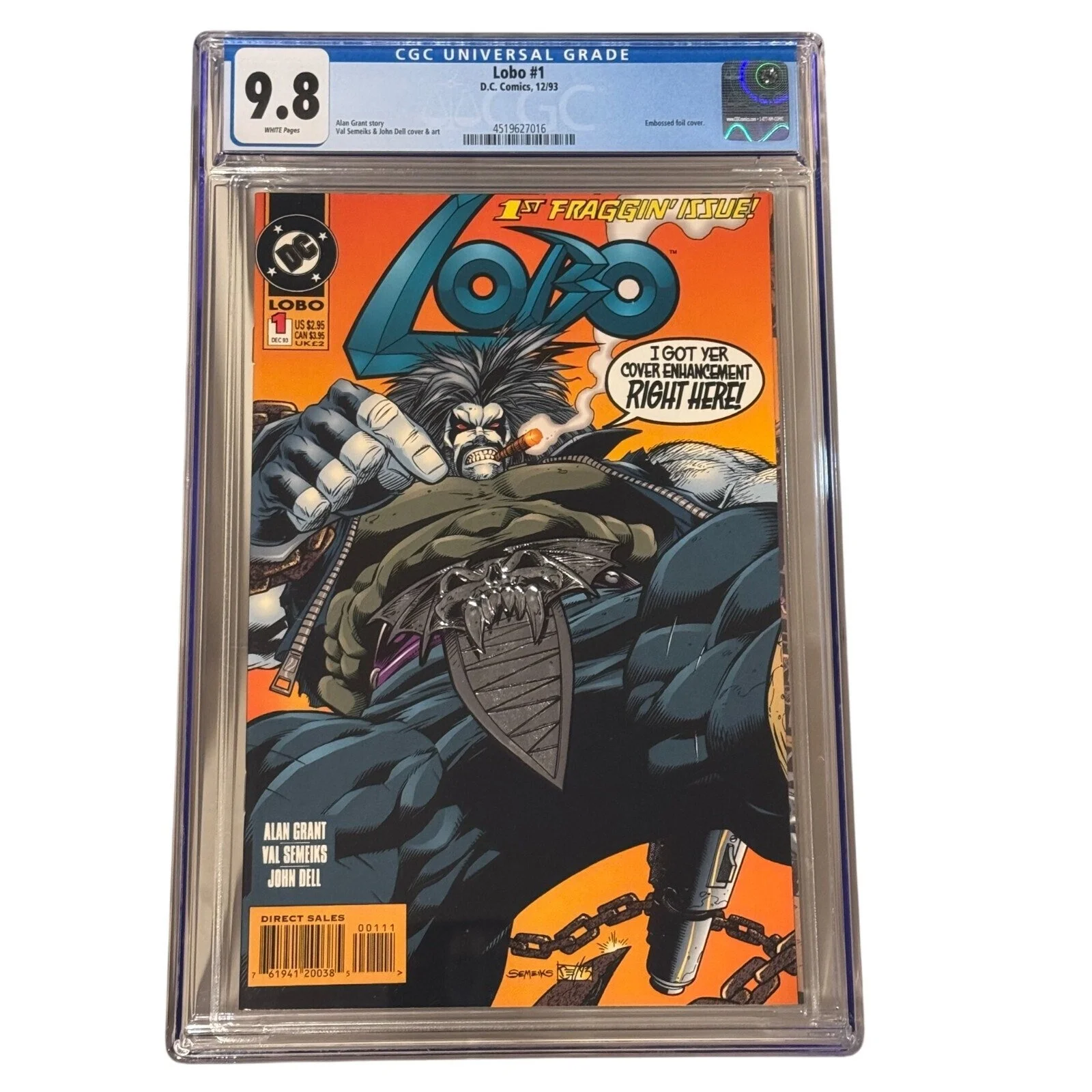 D.C. Comics Lobo #1 1993 CGC 9.8 ~ Alan Grant story ~ Embossed foil cover