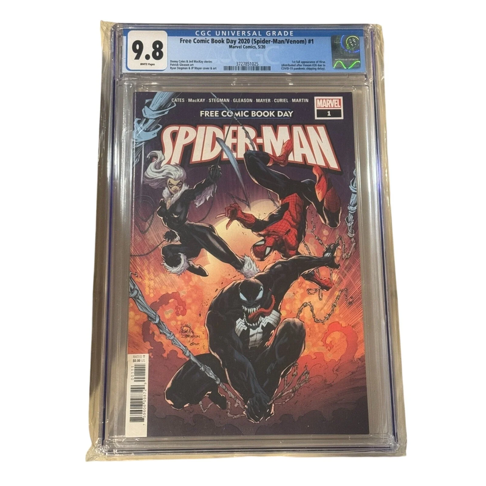Marvel Comics Free Comic Book Day 2020 Spider-Man/Venom #1 CGC 9.8 1st Appearance of Virus
