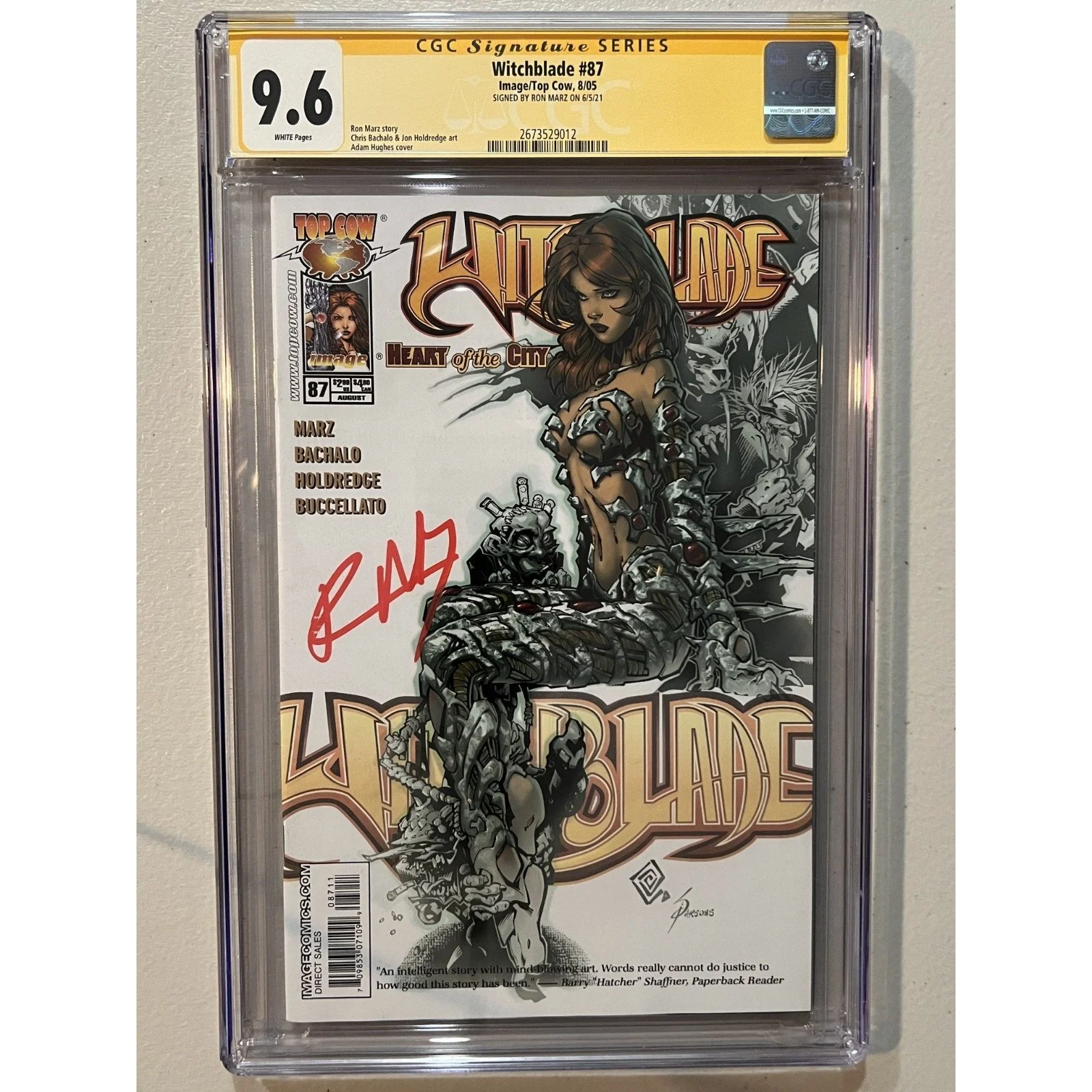 Image/Top Cow Comics Witchblade #87 CGC 9.6 Bachalo Cover SS Signed Ron Marz