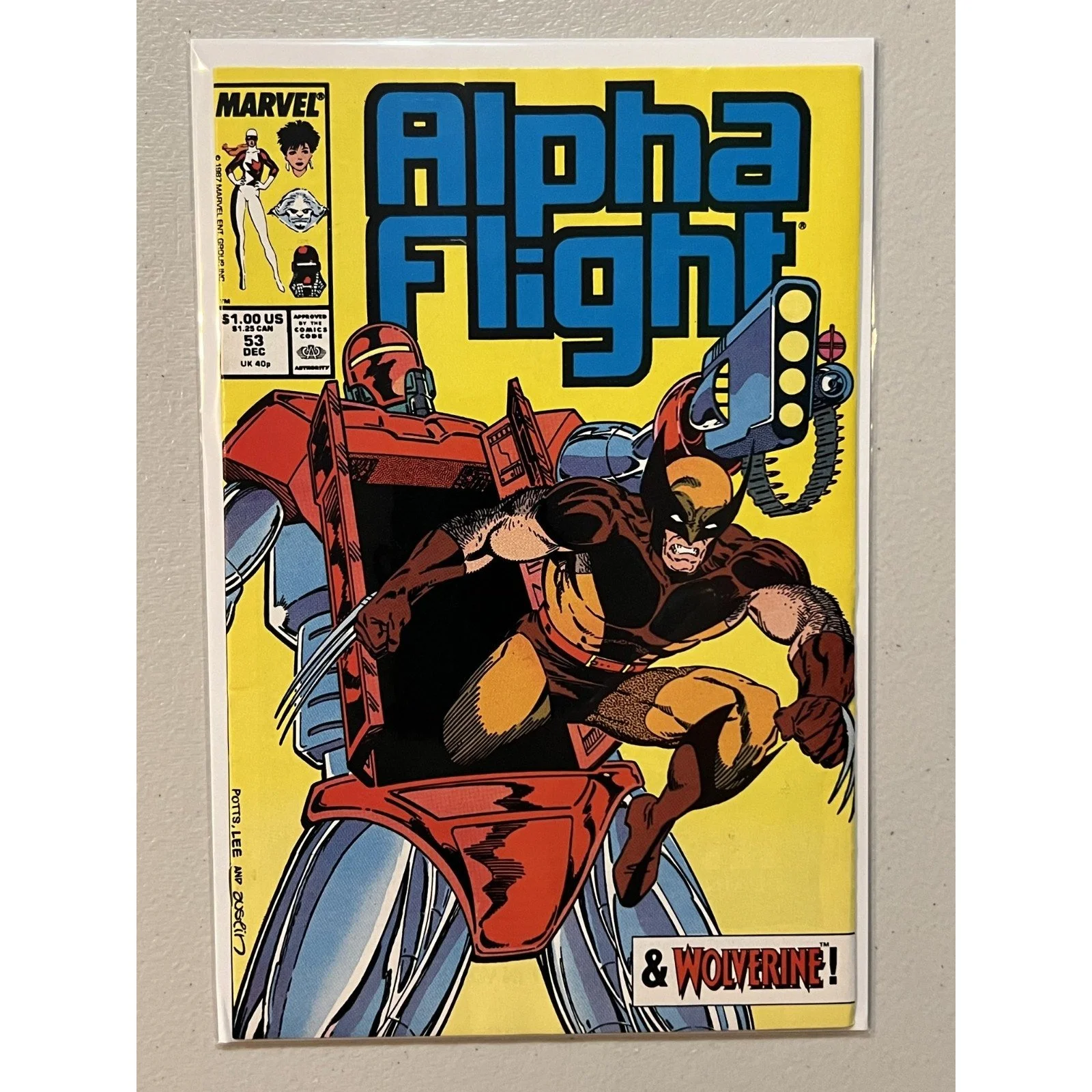 Marvel Comics Alpha Flight #53 (1987) First Jim Lee Cover! High Grade!