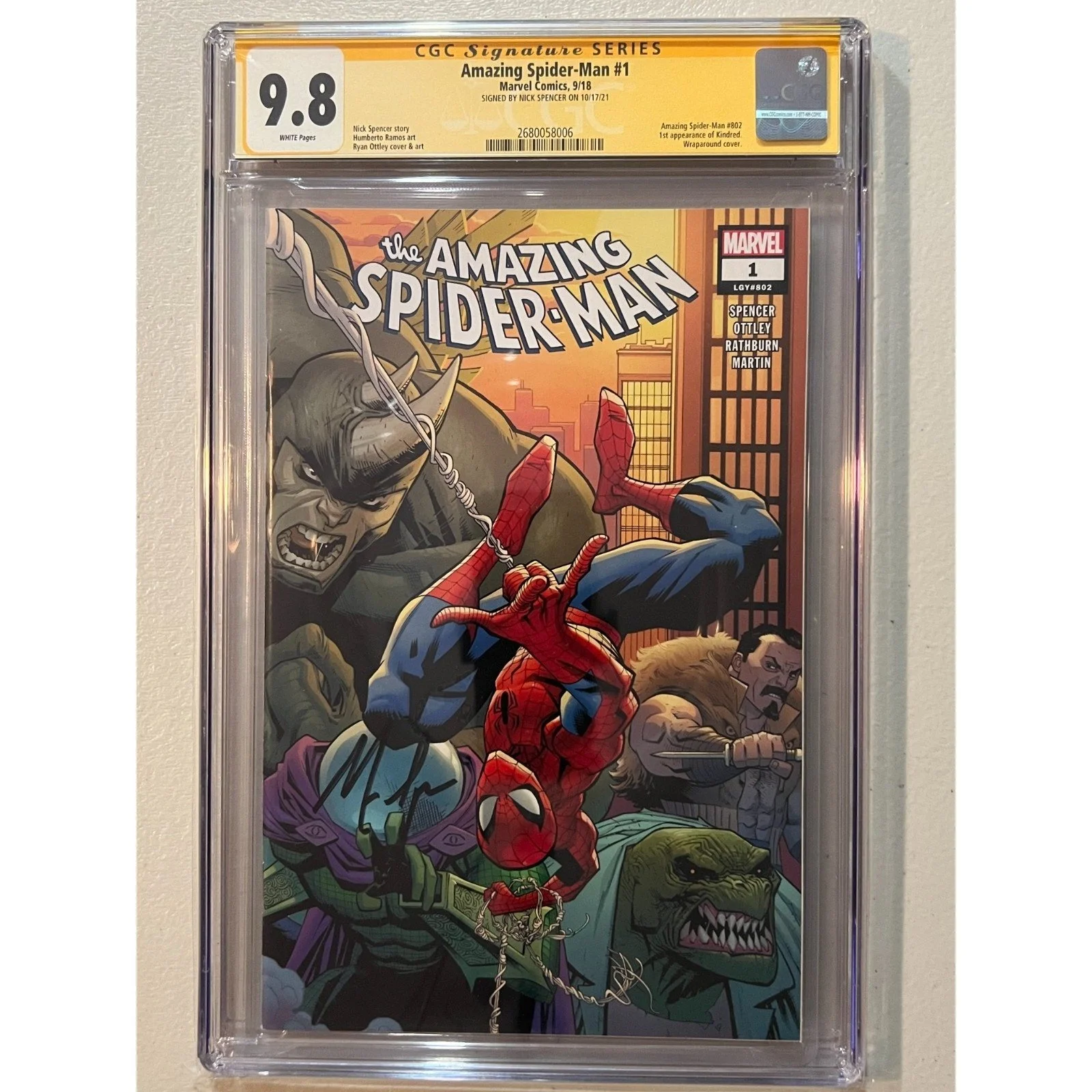 Marvel Comics Amazing Spider-Man #1 (802) CGC 9.8 (2018) Nick Spencer Signed!