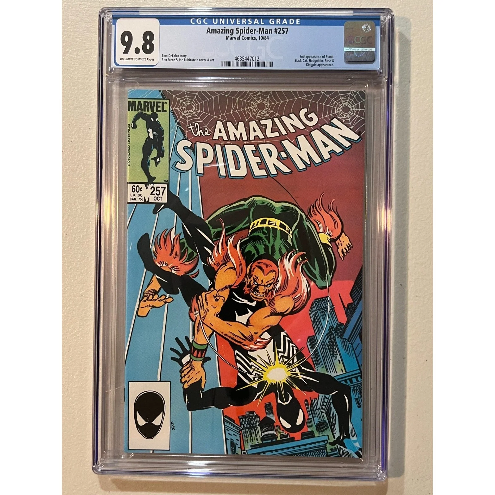 Marvel Comics Amazing Spider-Man #257 CGC 9.8 (1984)