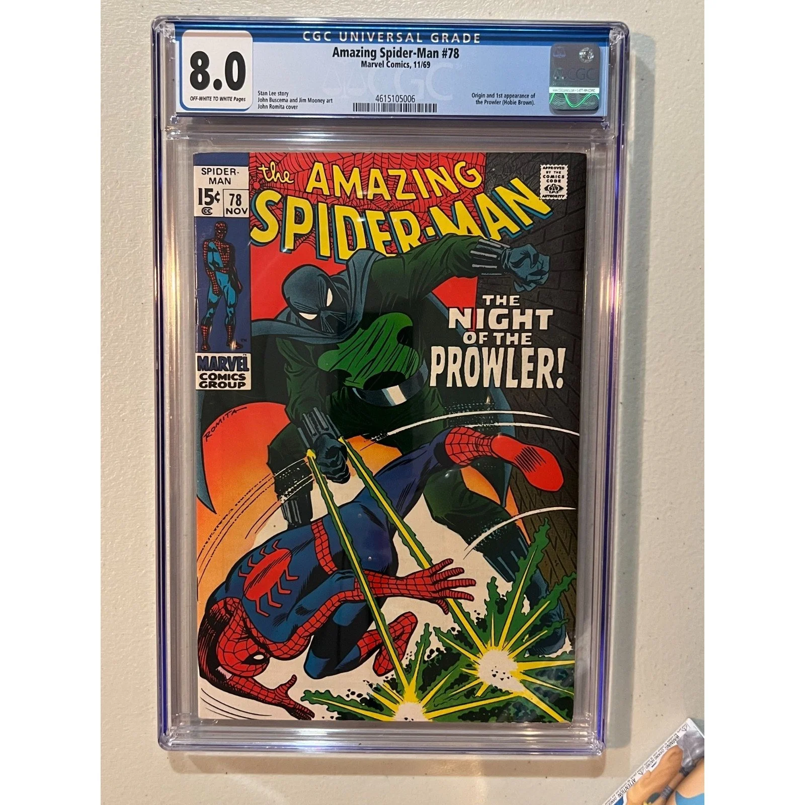 Marvel Comics Amazing Spider-Man #78 CGC 8.0 (1969) 1st PROWLER!