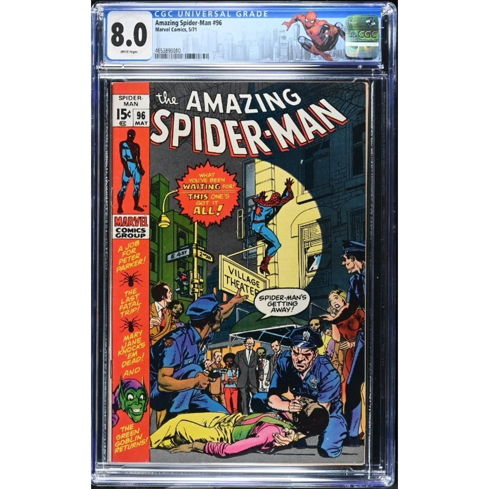 Marvel Comics Amazing Spider-man #96 CGC 8.0 (1971) No CCA Drug Issue