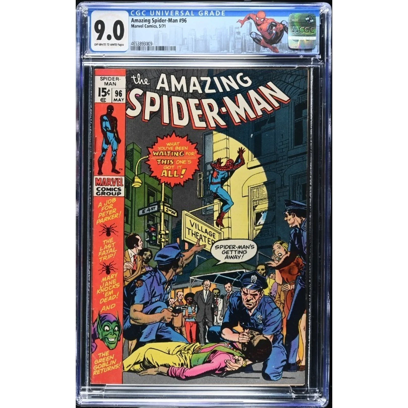 Marvel Comics Amazing Spider-man #96 CGC 9.0 (1971) No CCA Drug Issue