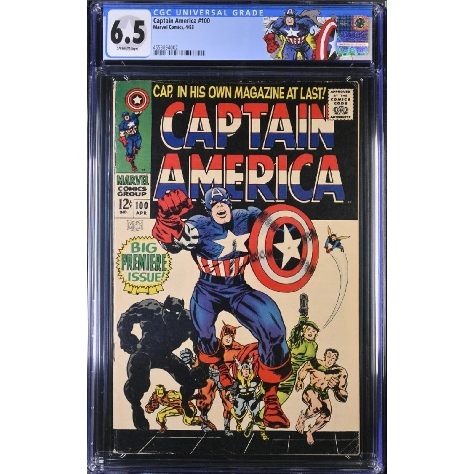 Marvel Comics Captain America #100 CGC 6.5 (1968) Custom Label!