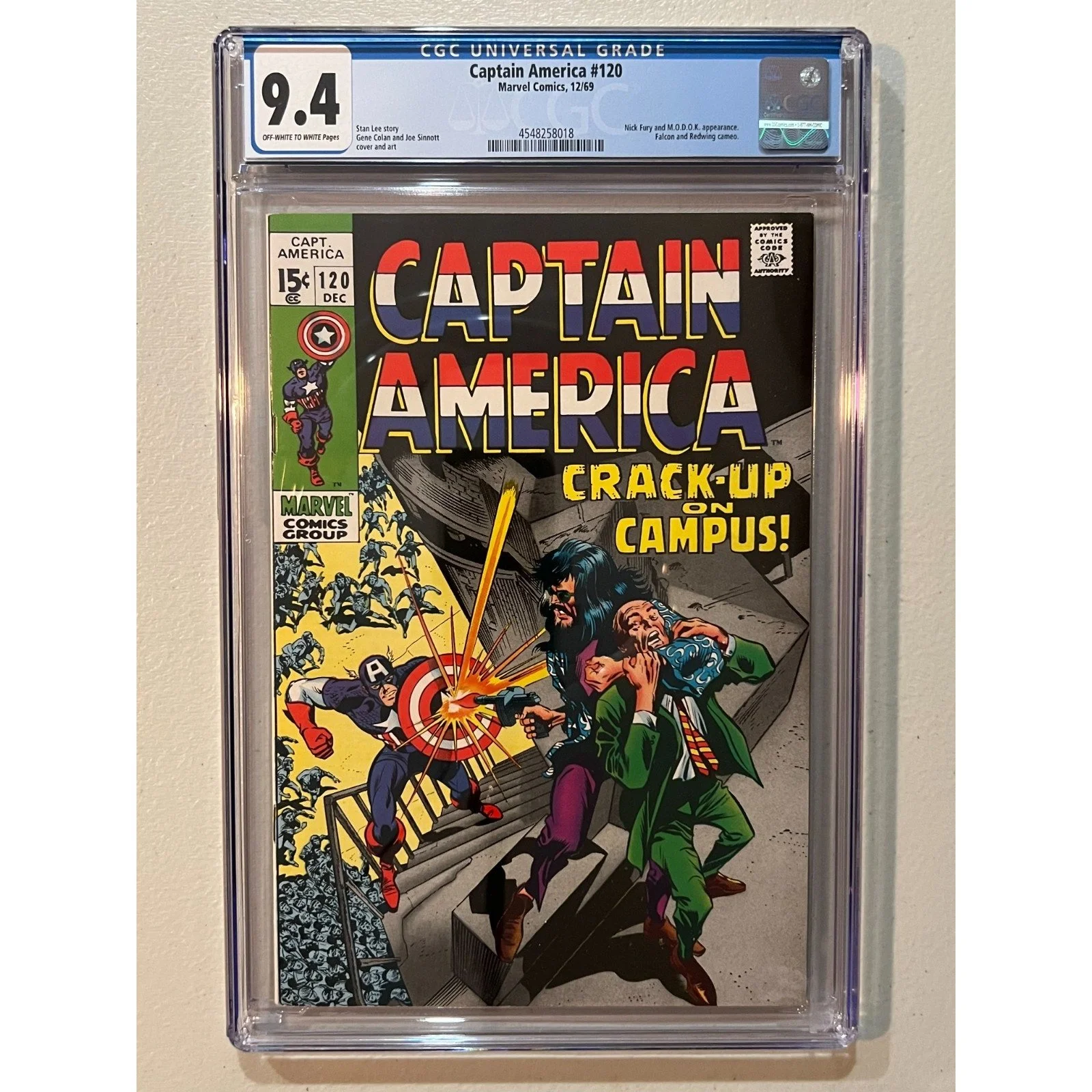 Marvel Comics Captain America #120 CGC 9.4 (1969) M.O.D.O.K.! Fury!
