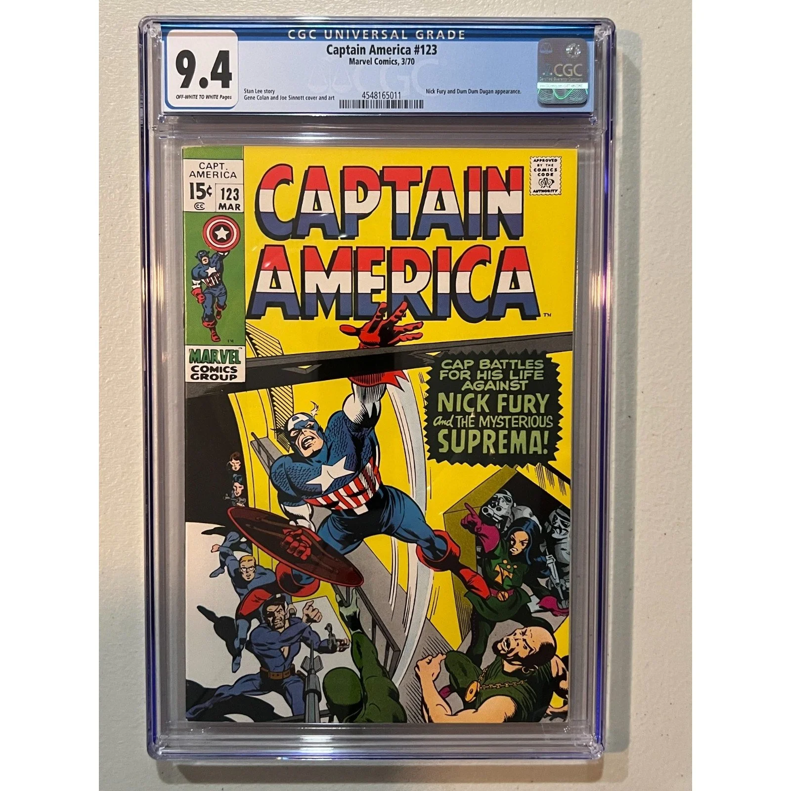 Marvel Comics Captain America #123 CGC 9.4 (1970)