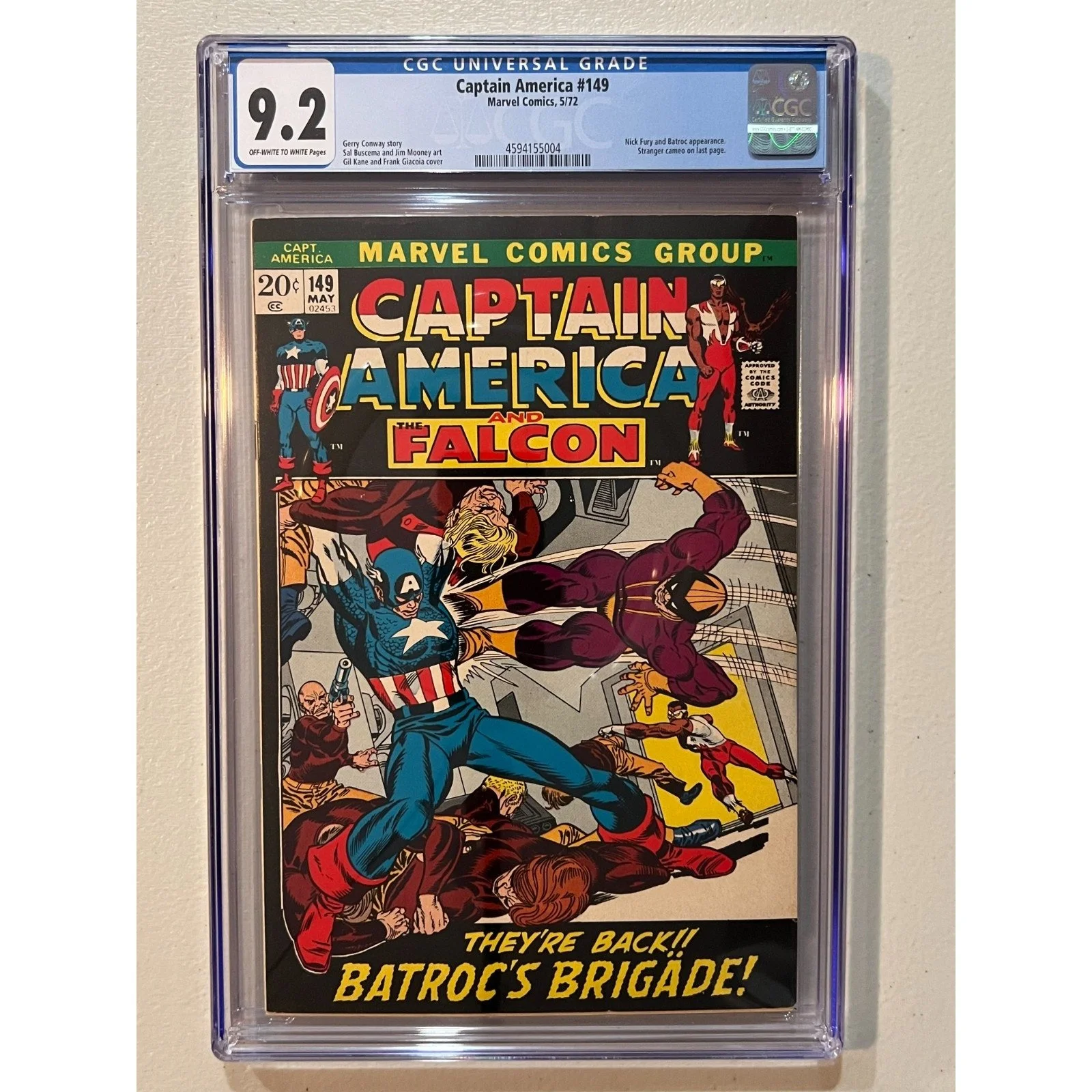 Marvel Comics Captain America #149 CGC 9.2 (1972)