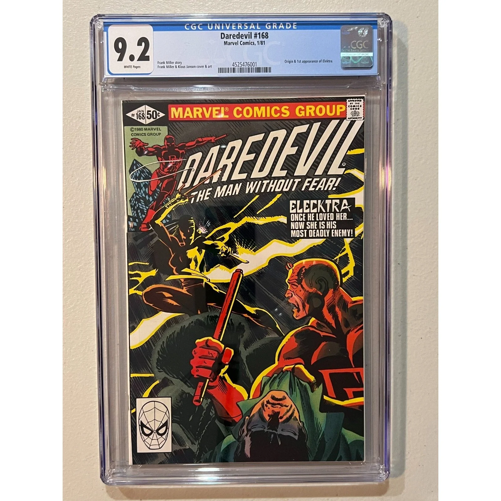 Marvel Comics Daredevil #168 CGC 9.2 (1981) First Appearance Of Elektra!