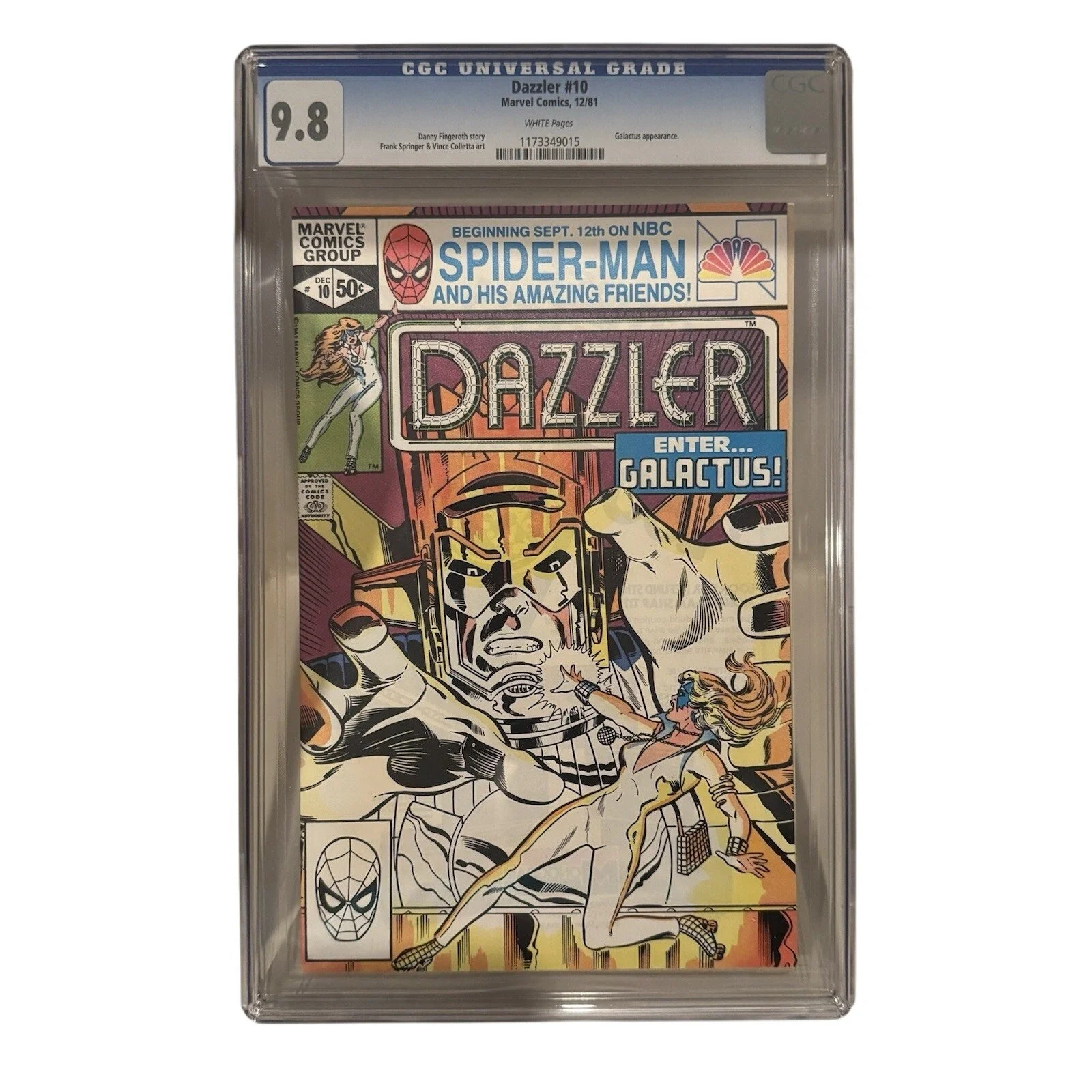 Marvel Comics Dazzler #10 CGC 9.8 (1982) Will it be Taylor or Sabrina??