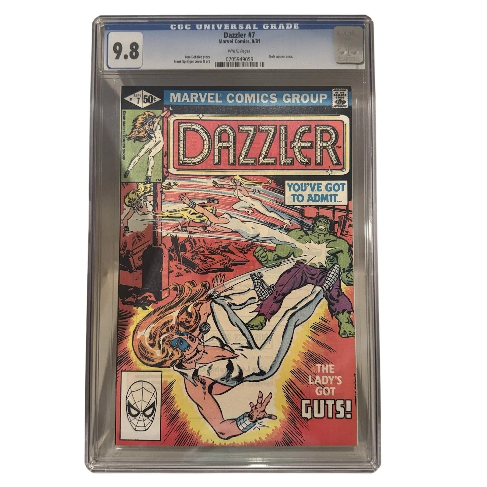 Marvel Comics Dazzler #7 CGC 9.8 (1981) Will it be Taylor or Sabrina??