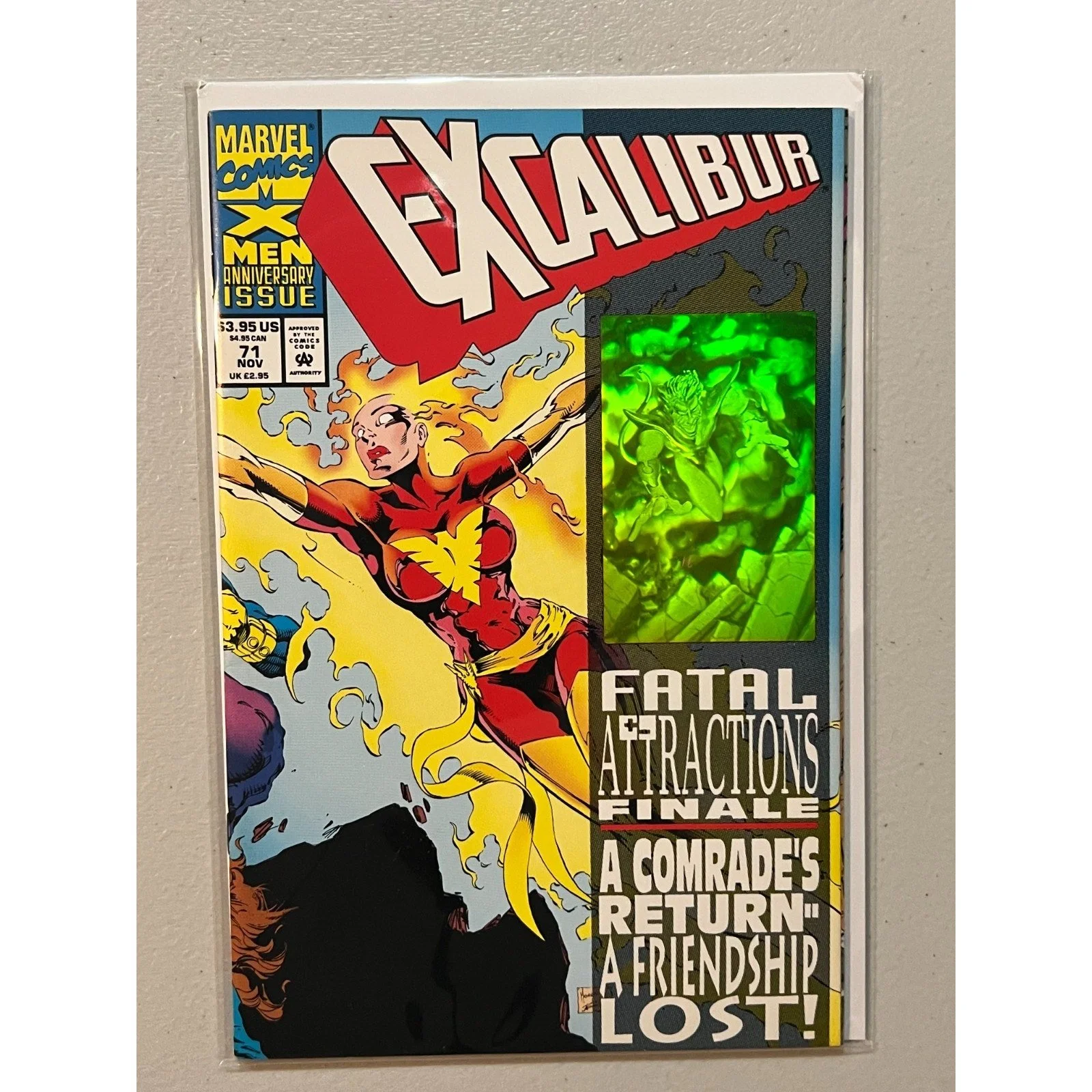 Marvel Comics Excalibur #71 (1988) Hologram Cover! High Grade!