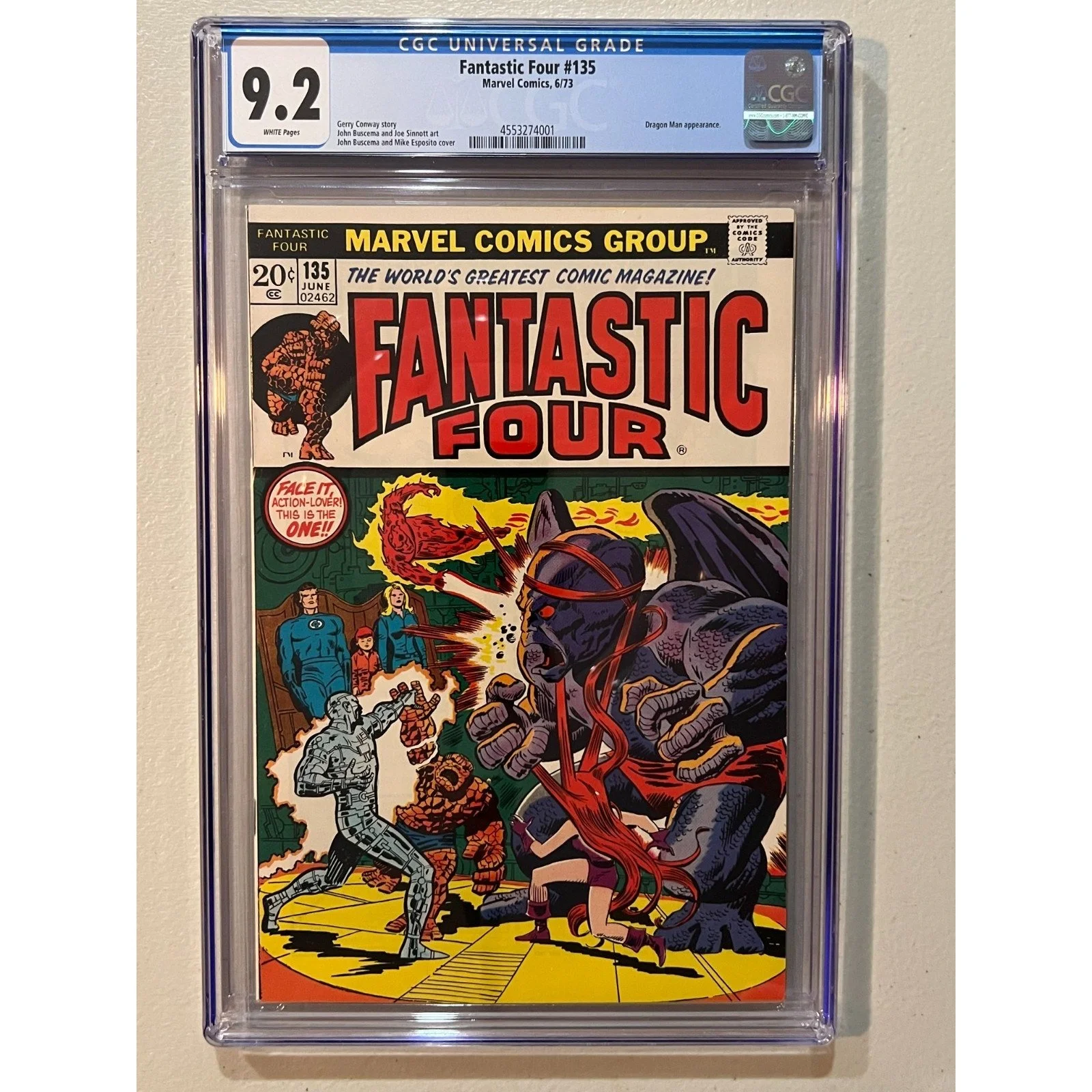 Marvel Comics Fantastic Four #135 CGC 9.2 (1973)