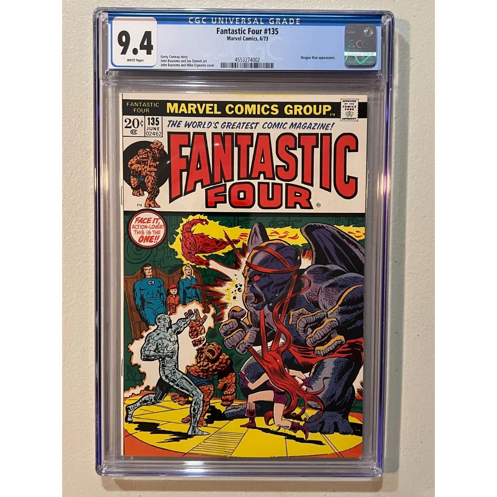 Marvel Comics Fantastic Four #135 CGC 9.4 (1973)