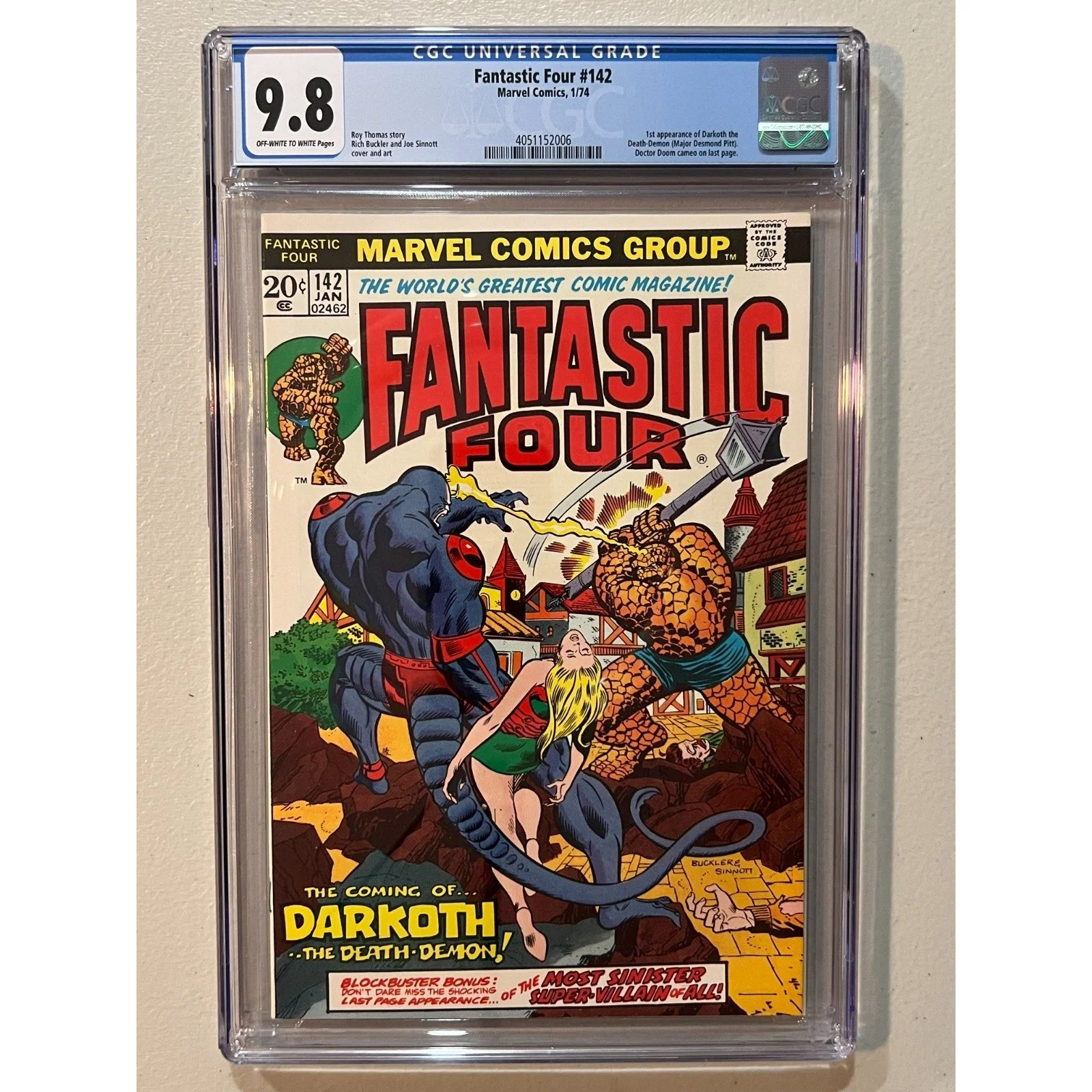 Marvel Comics Fantastic Four #142 CGC 9.8 (1974) 1st Darkoth the Death Demon!