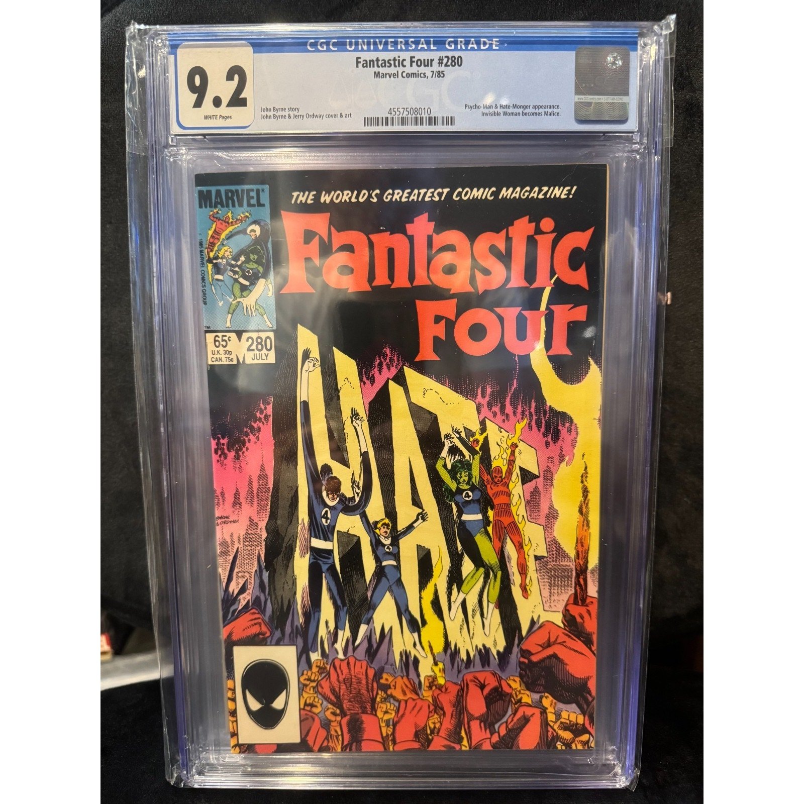 Marvel Comics Fantastic Four #280 CGC 9.2 (1985) Sue Storm Becomes Malice