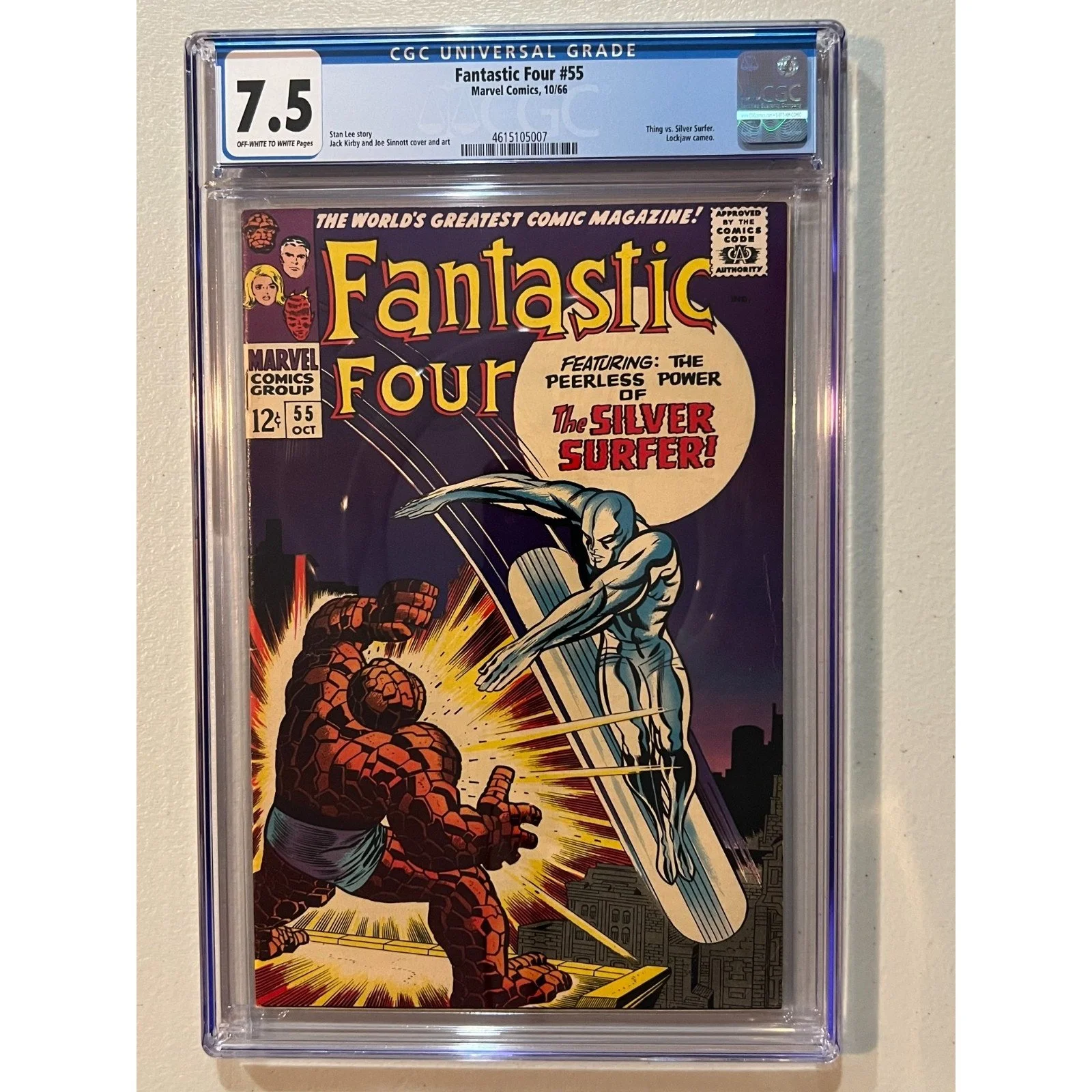 Marvel Comics Fantastic Four #55 CGC 7.5 (1966) Thing vs. Silver Surfer!
