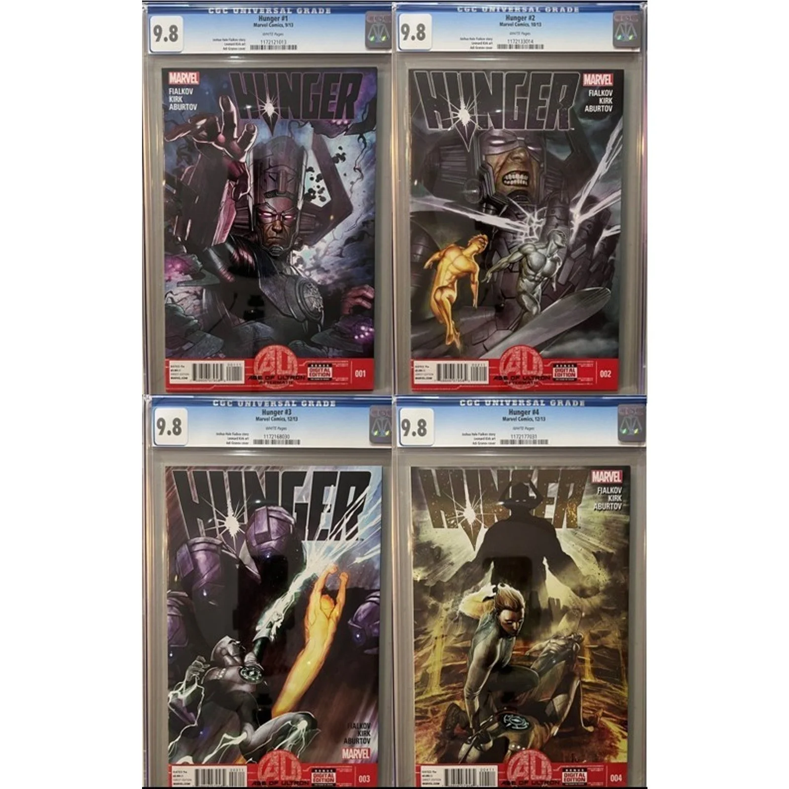 Marvel Comics Hunger 1-4 ALL CGC 9.8s! (2013)