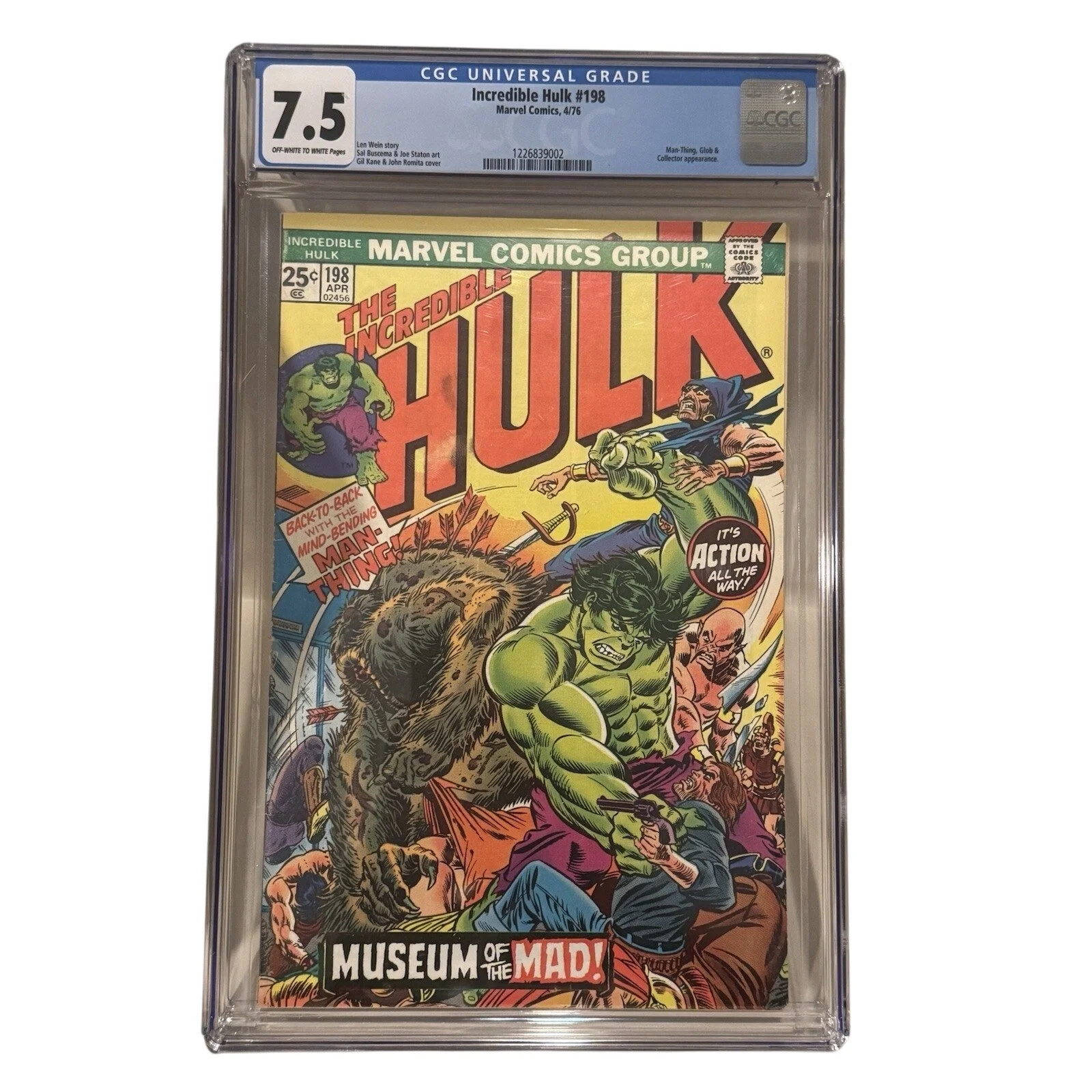 Marvel Comics Incredible Hulk #198 CGC 7.5 Man-Thing! Glob! Collector!