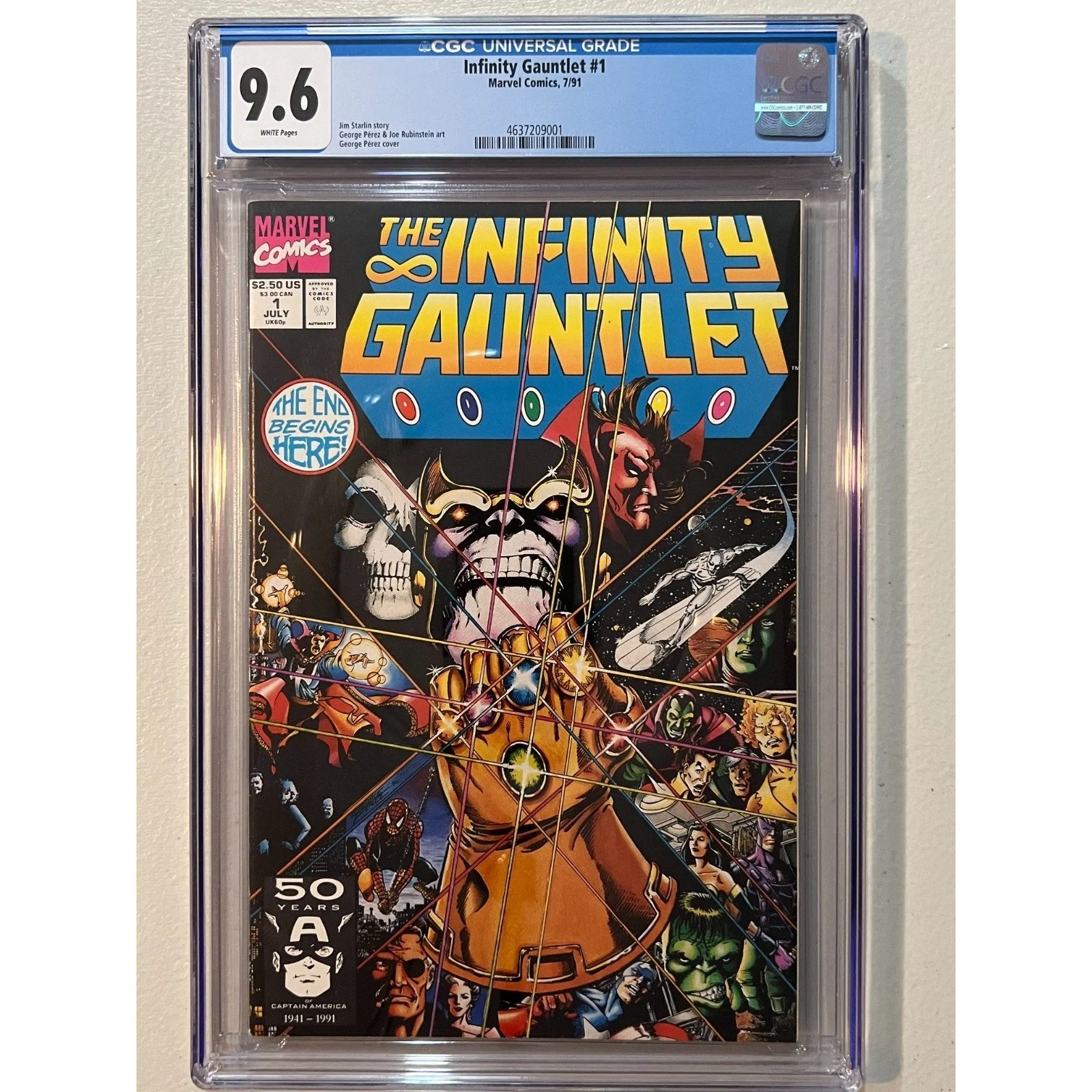 Marvel Comics Infinity Gauntlet #1 CGC 9.6 (1991)