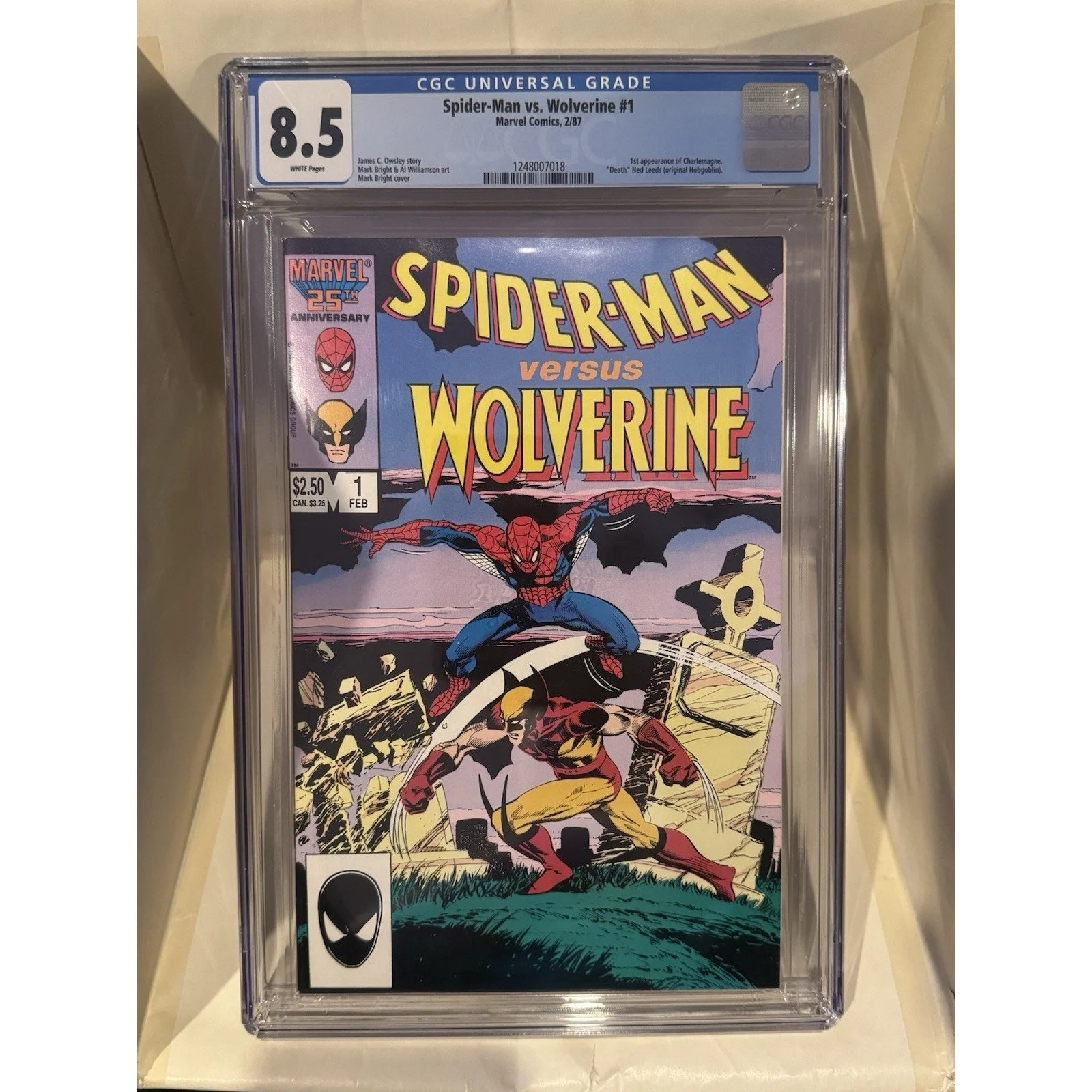 Marvel Comics Spider-Man Vs Wolverine #1 CGC 8.5 (1987)